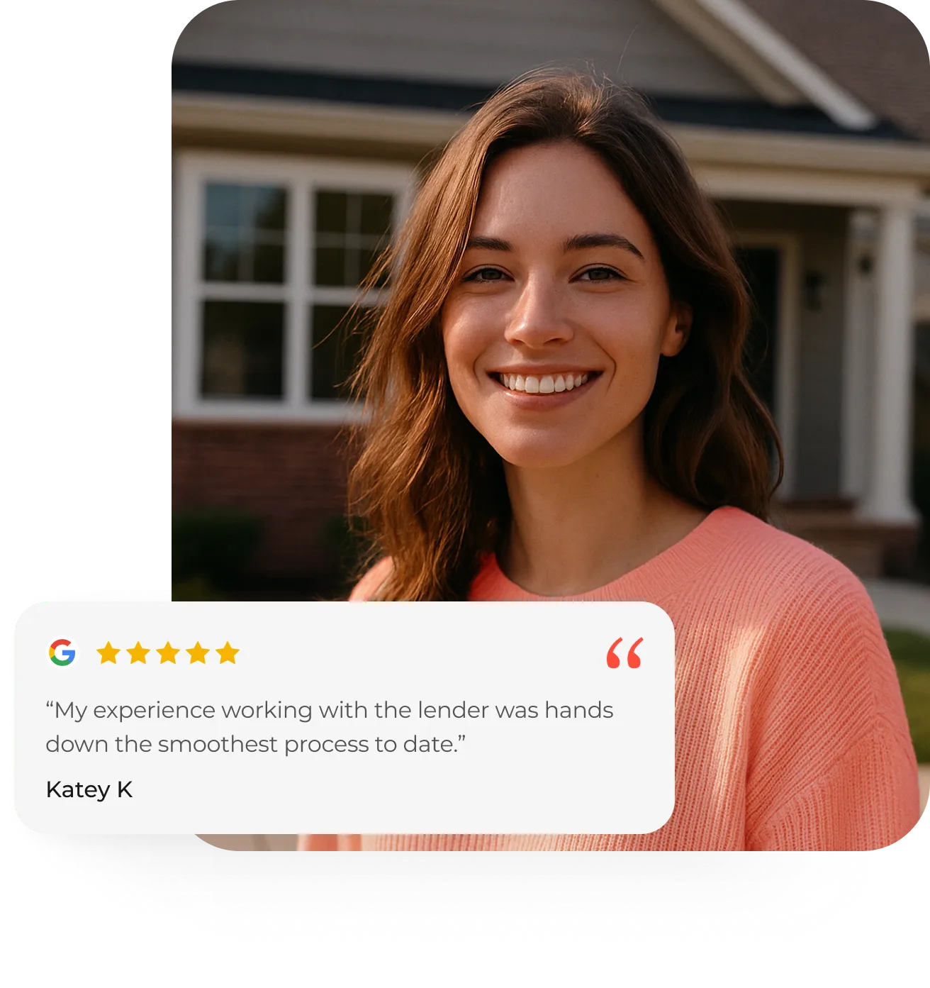 Google Review in front of Woman in the Background