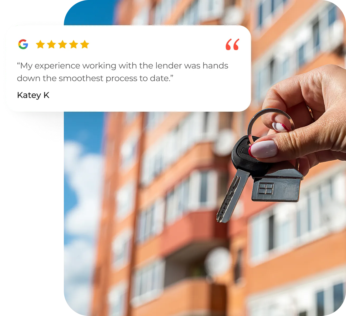 Google Review in the keys Background