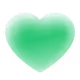 Green heart emoji with a soft gradient and rounded edges.