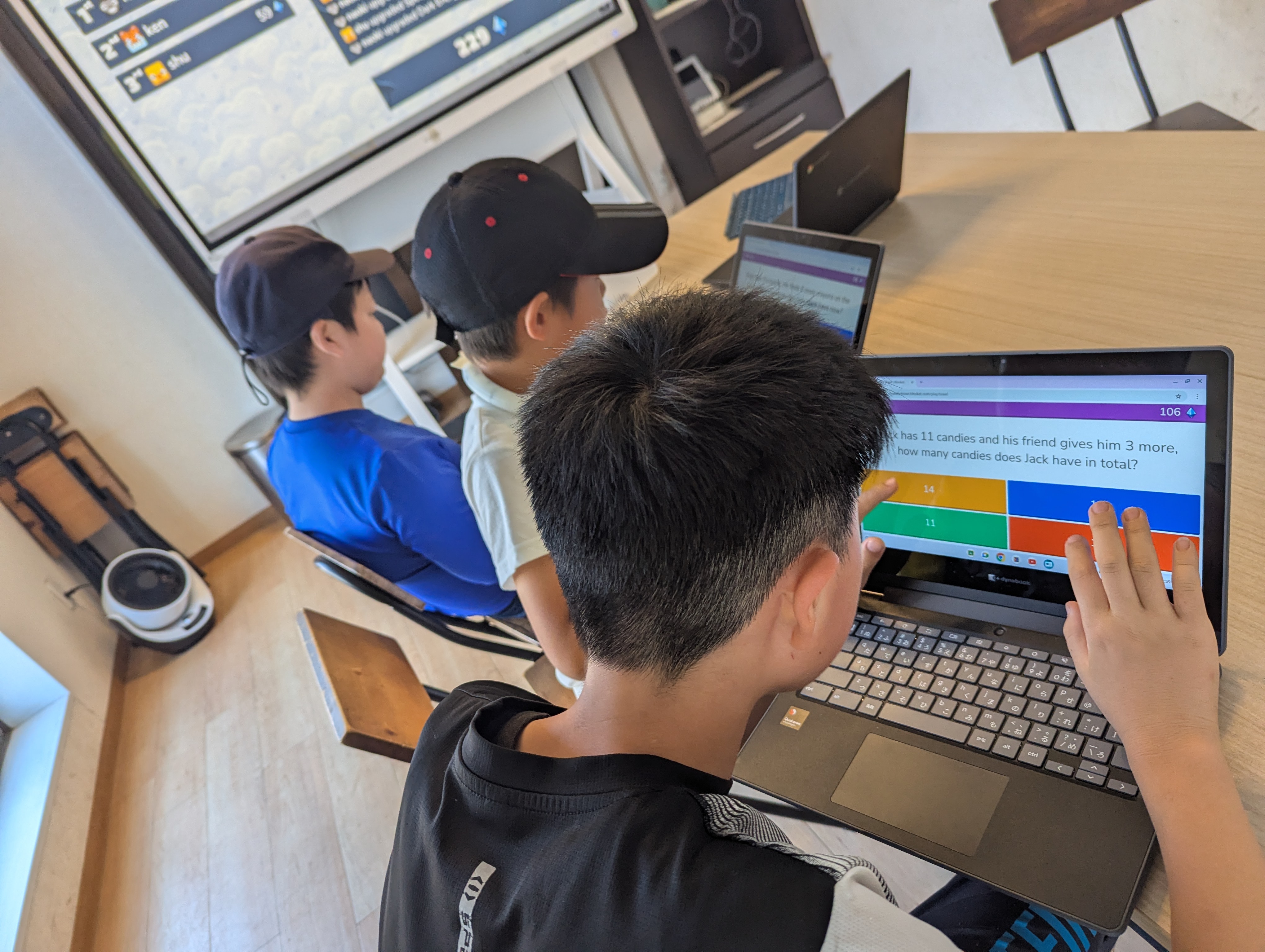 Elementary Students using technology to practice English