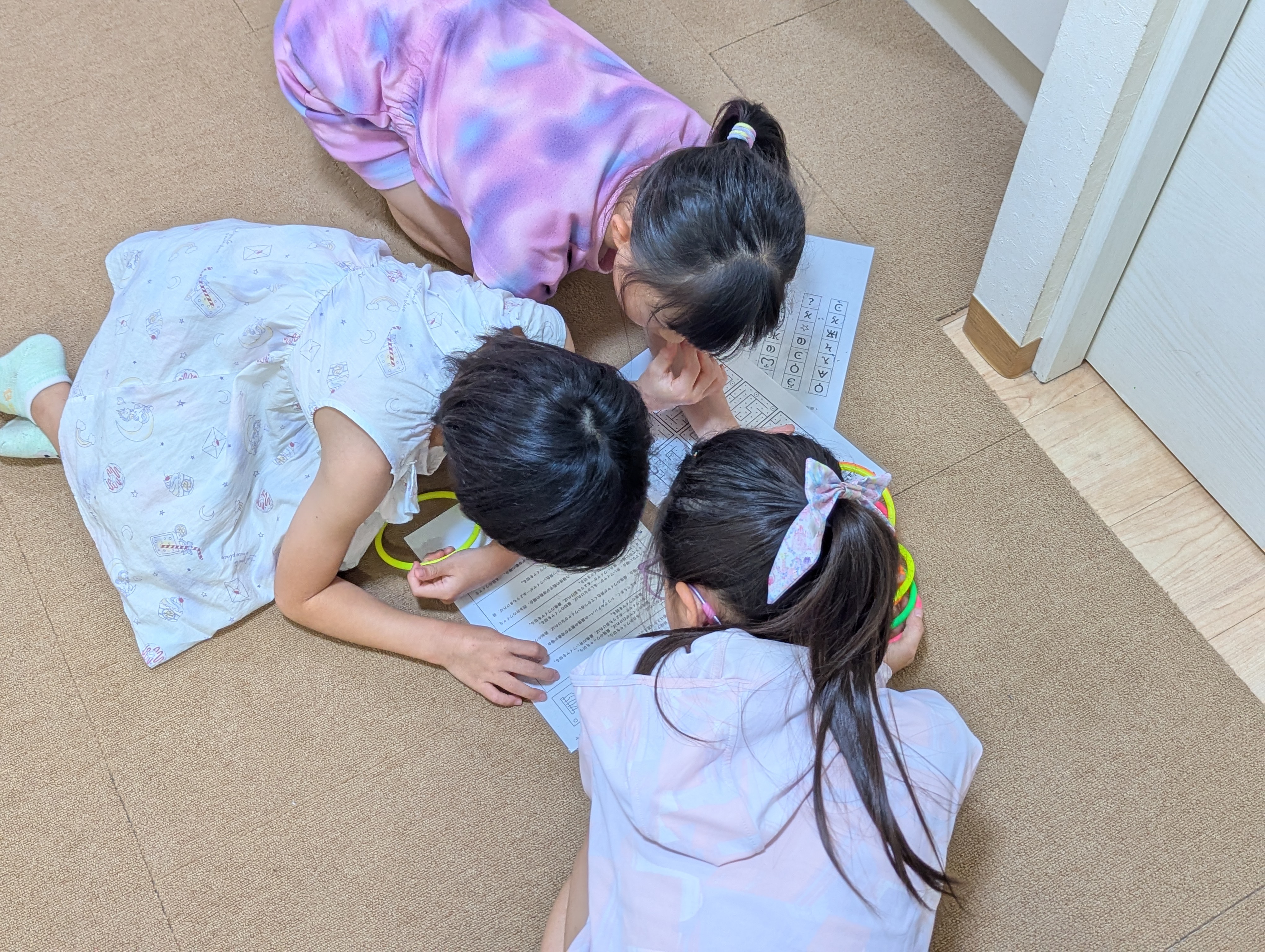 Students doing a translation game