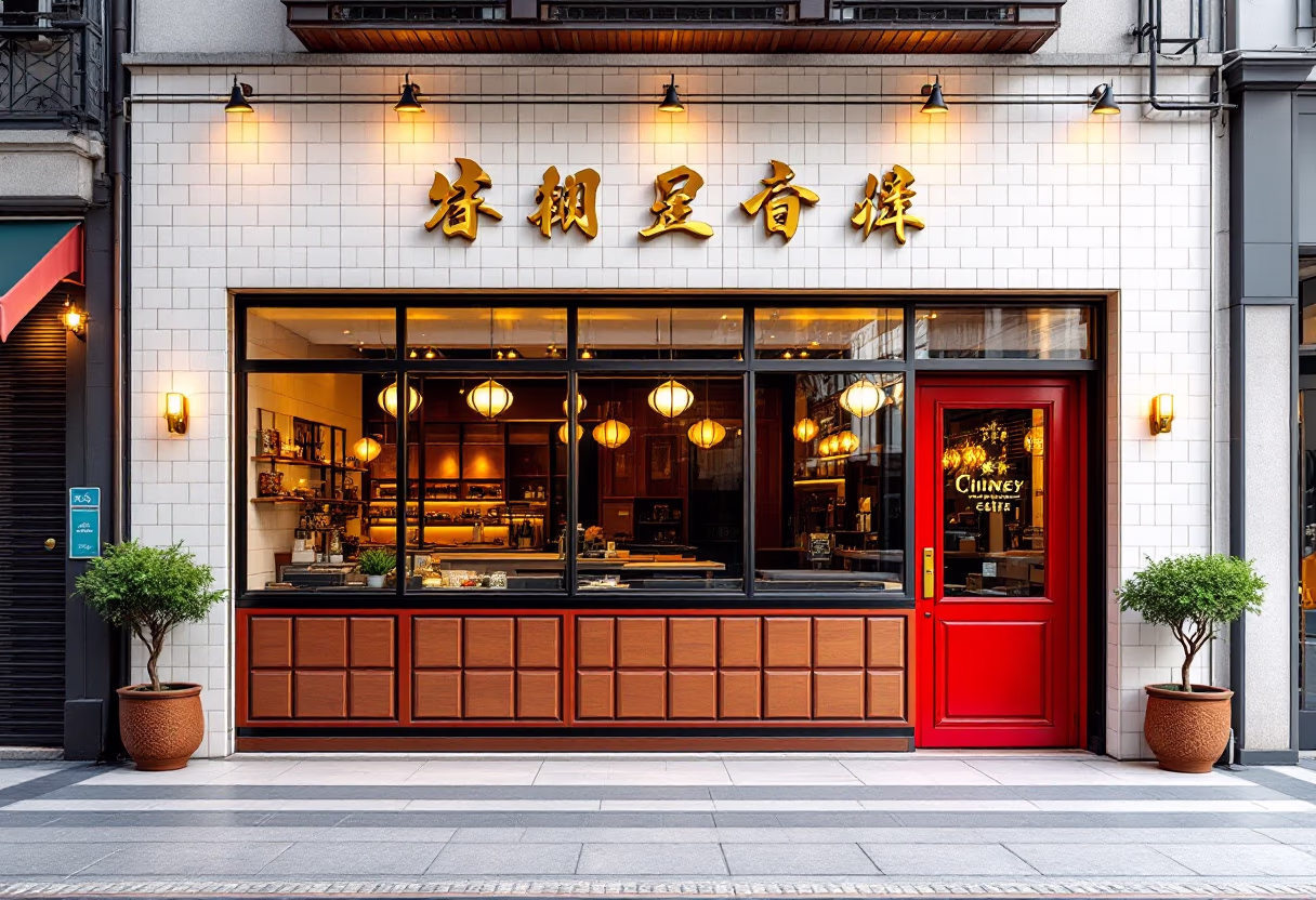 image of restaurant exterior facade (for a chinese restaurant)
