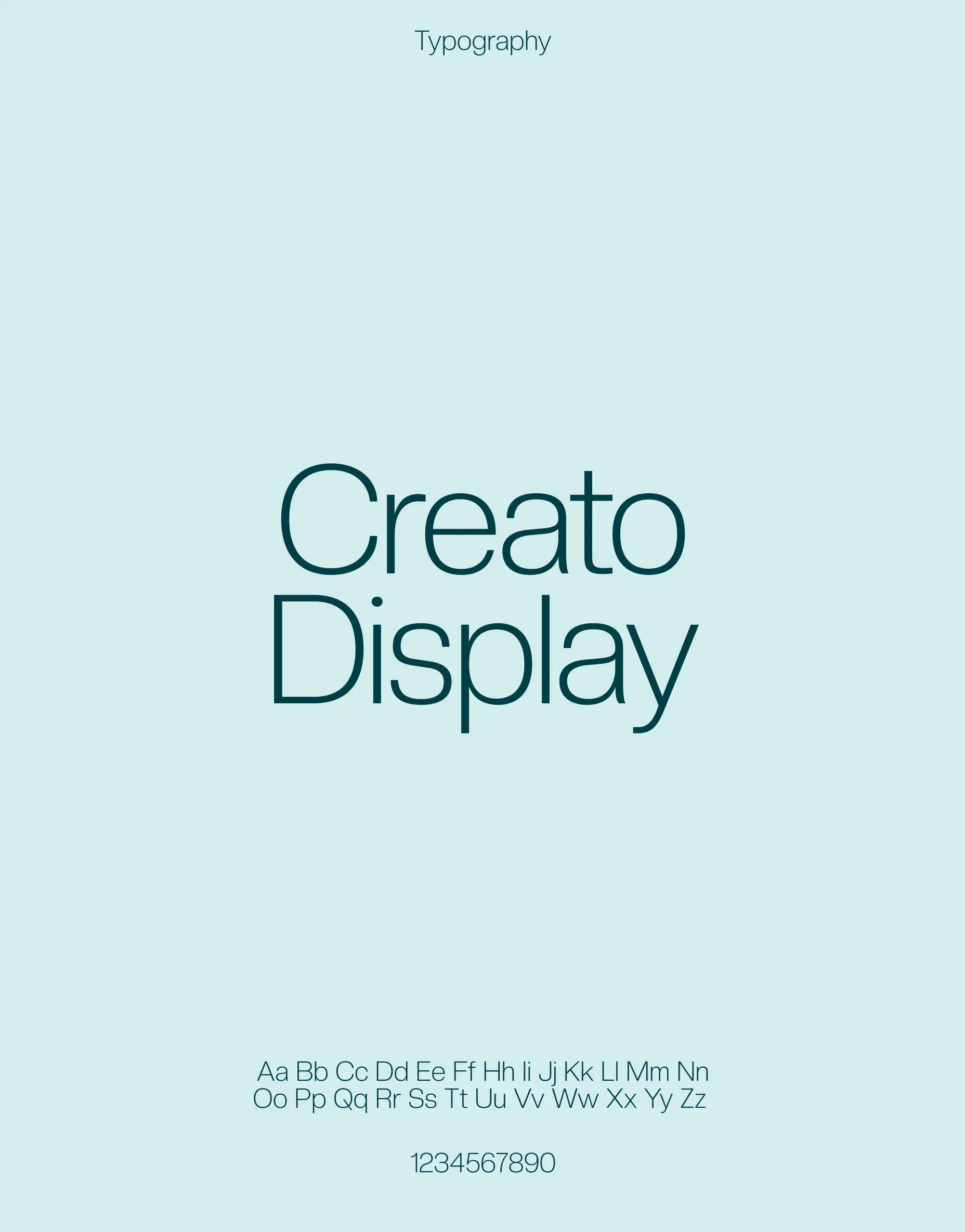 Brightr typography — Creato Display type specimen and weights