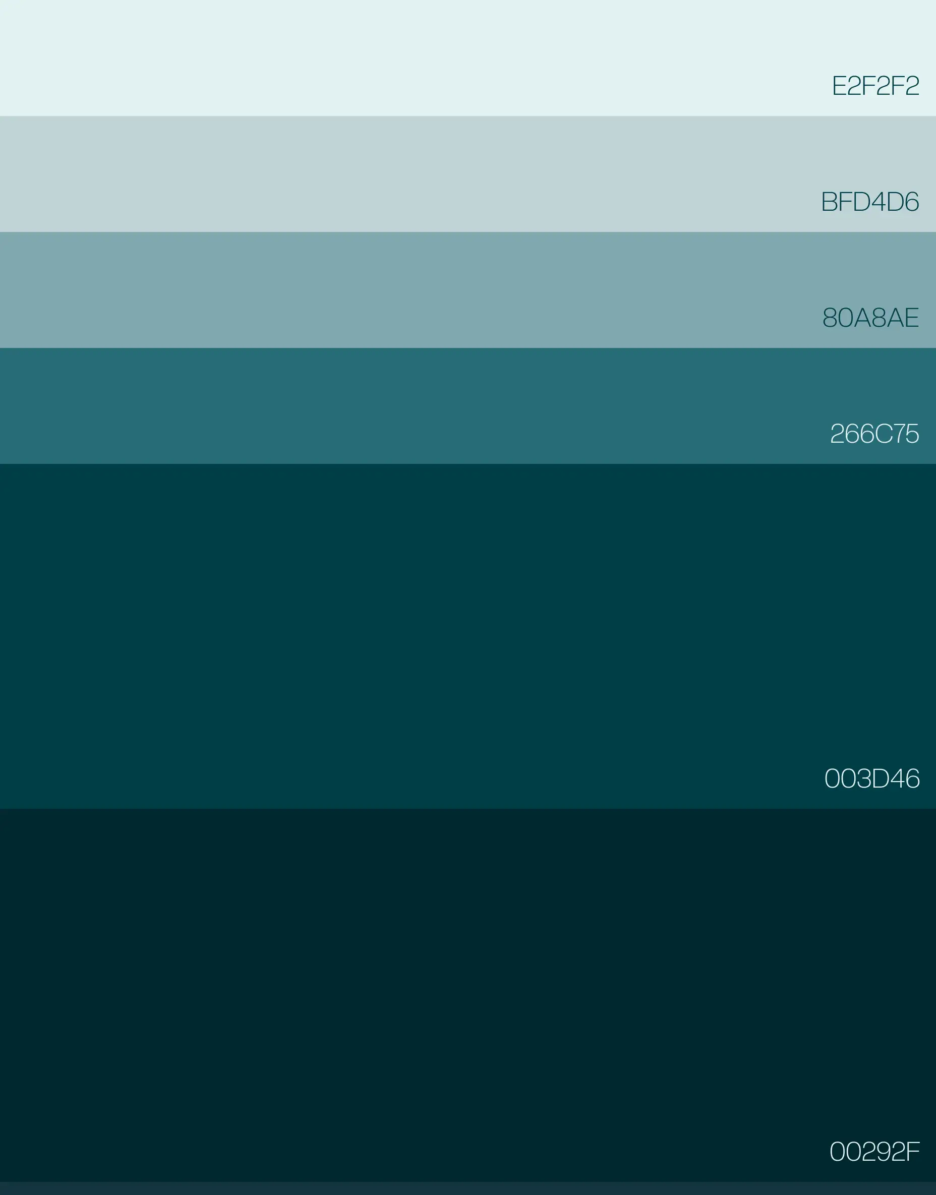 Brightr color palette — teal scale for brand and UI tokens