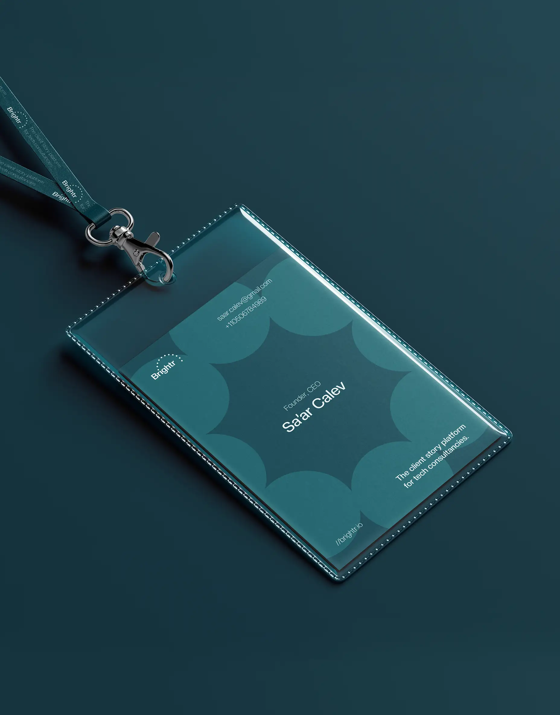 Brightr ID badge — brand pattern and staff card design