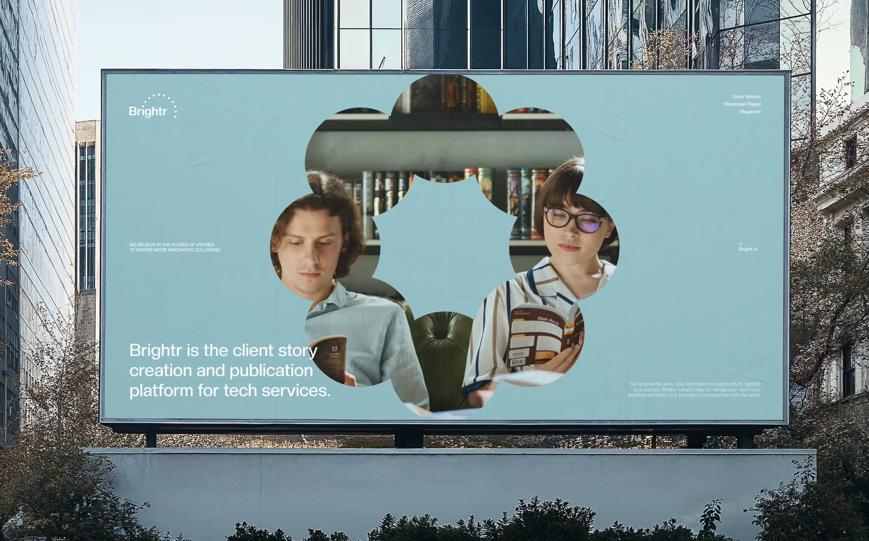 Brightr billboard — client story platform for tech services