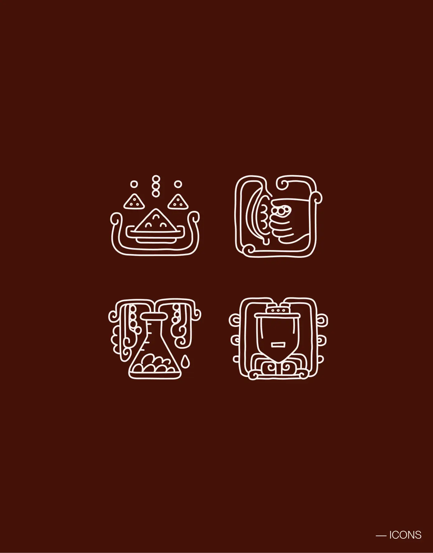 Kokomodo brand icon set — cultivated-cocoa process symbols