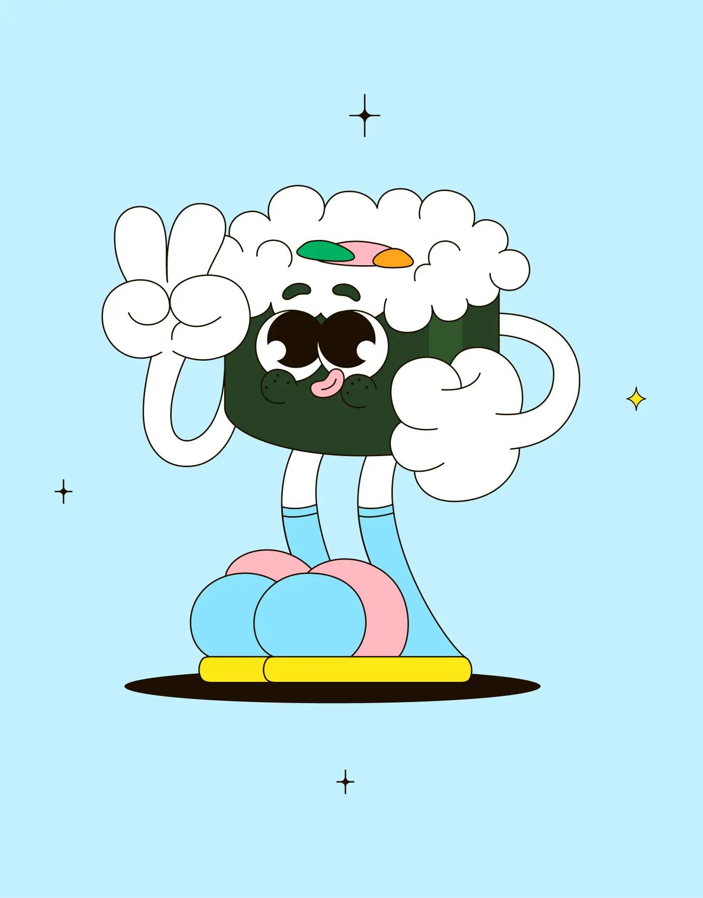 Lolafel persona — “Sushi” falafel character illustration