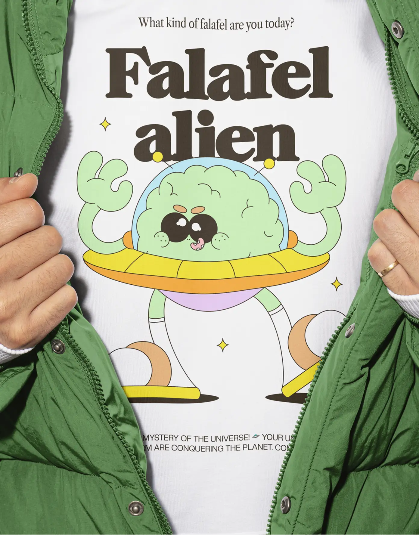 Lolafel T-shirt — “Falafel alien” front print design
