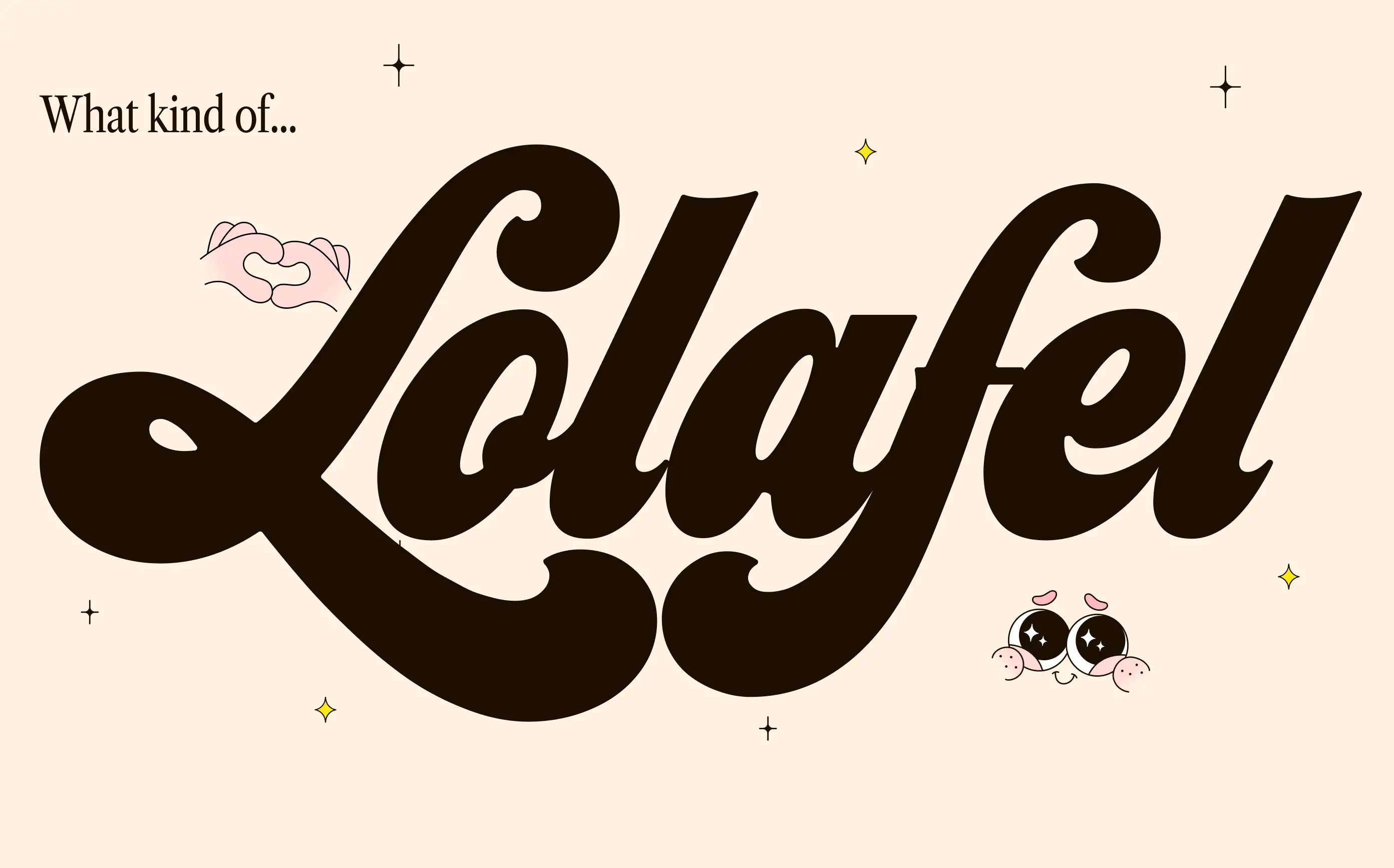 Lolafel logotype — playful script wordmark and stars