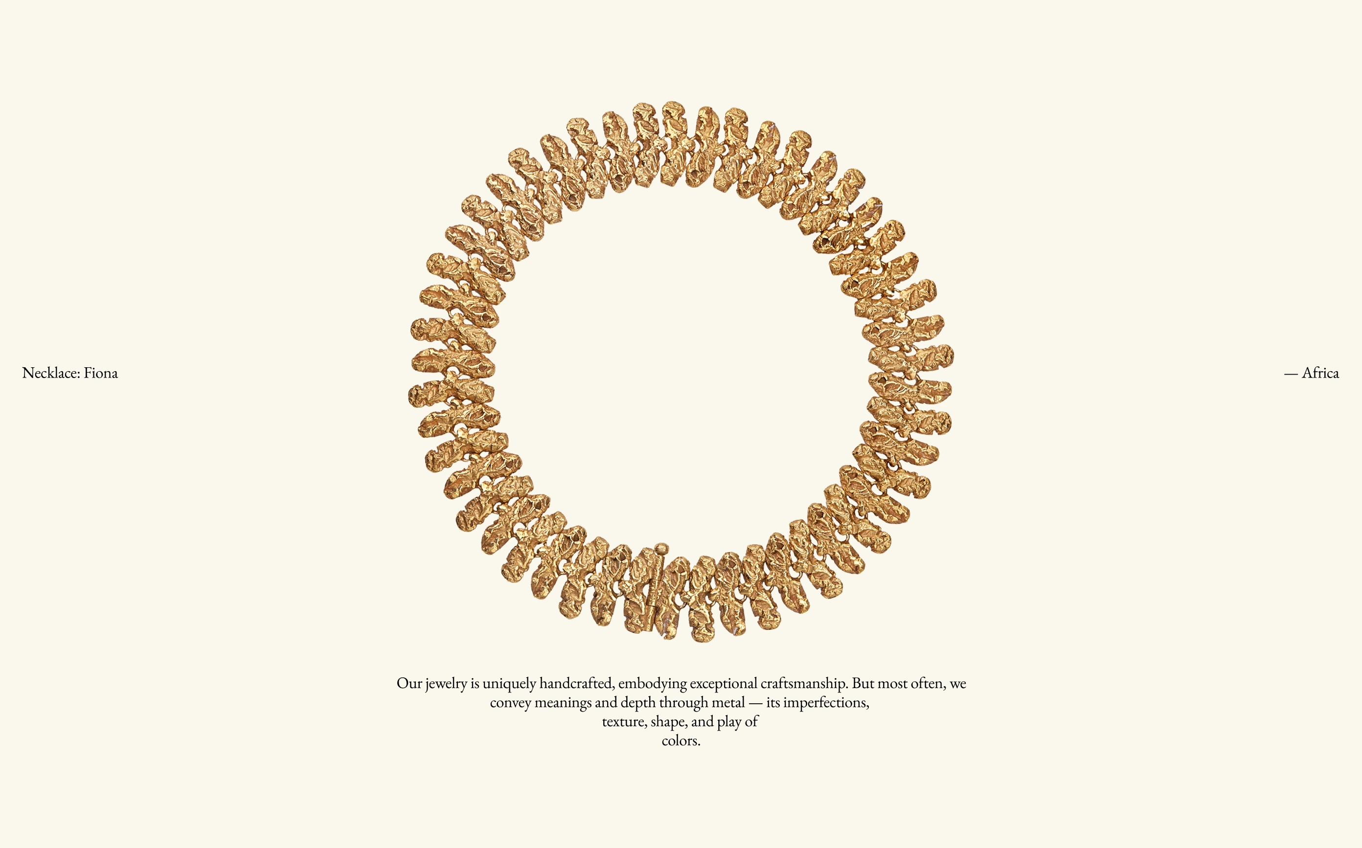 Jewelry product detail — gold necklace ring isolated