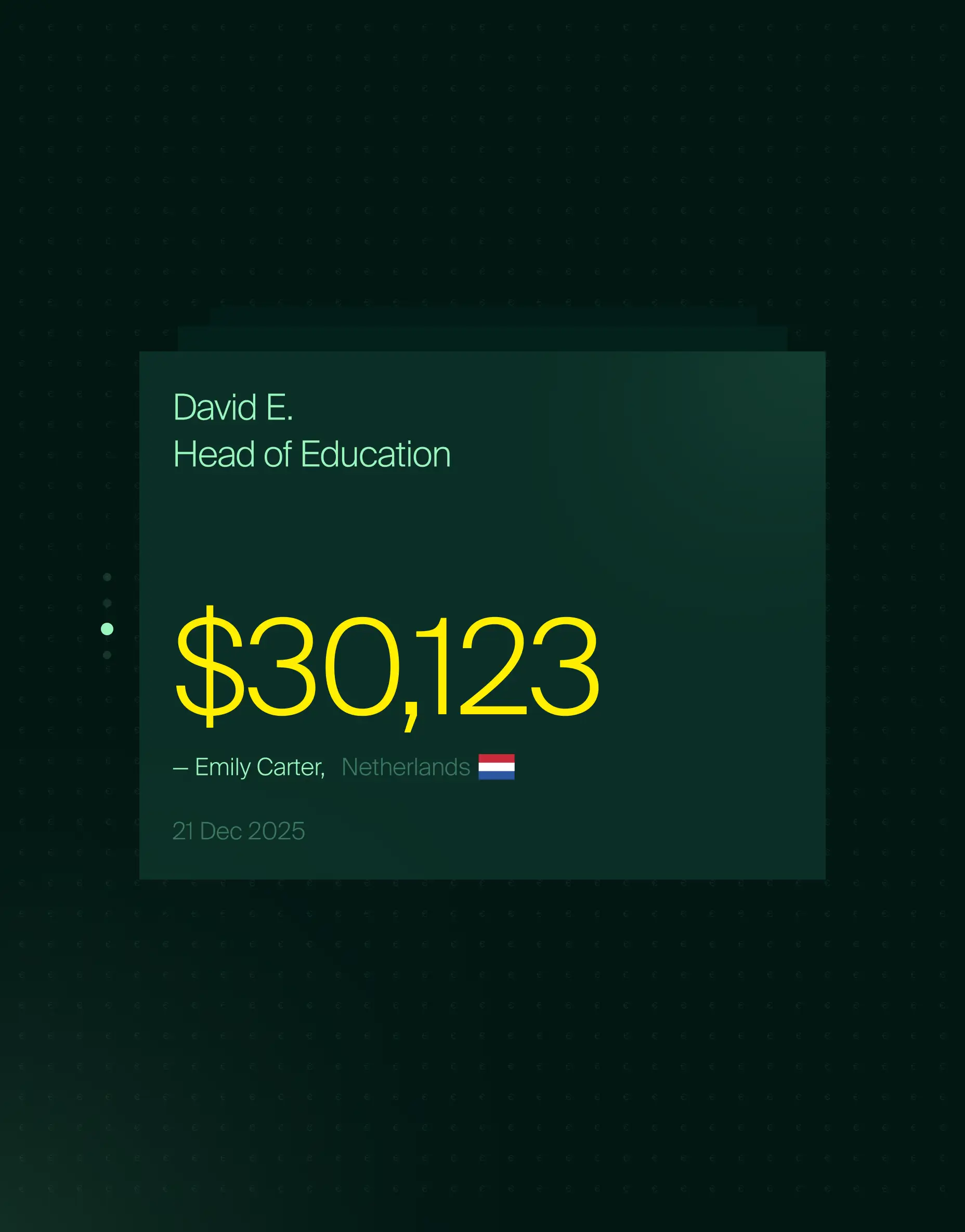 Investment platform user profit result UI