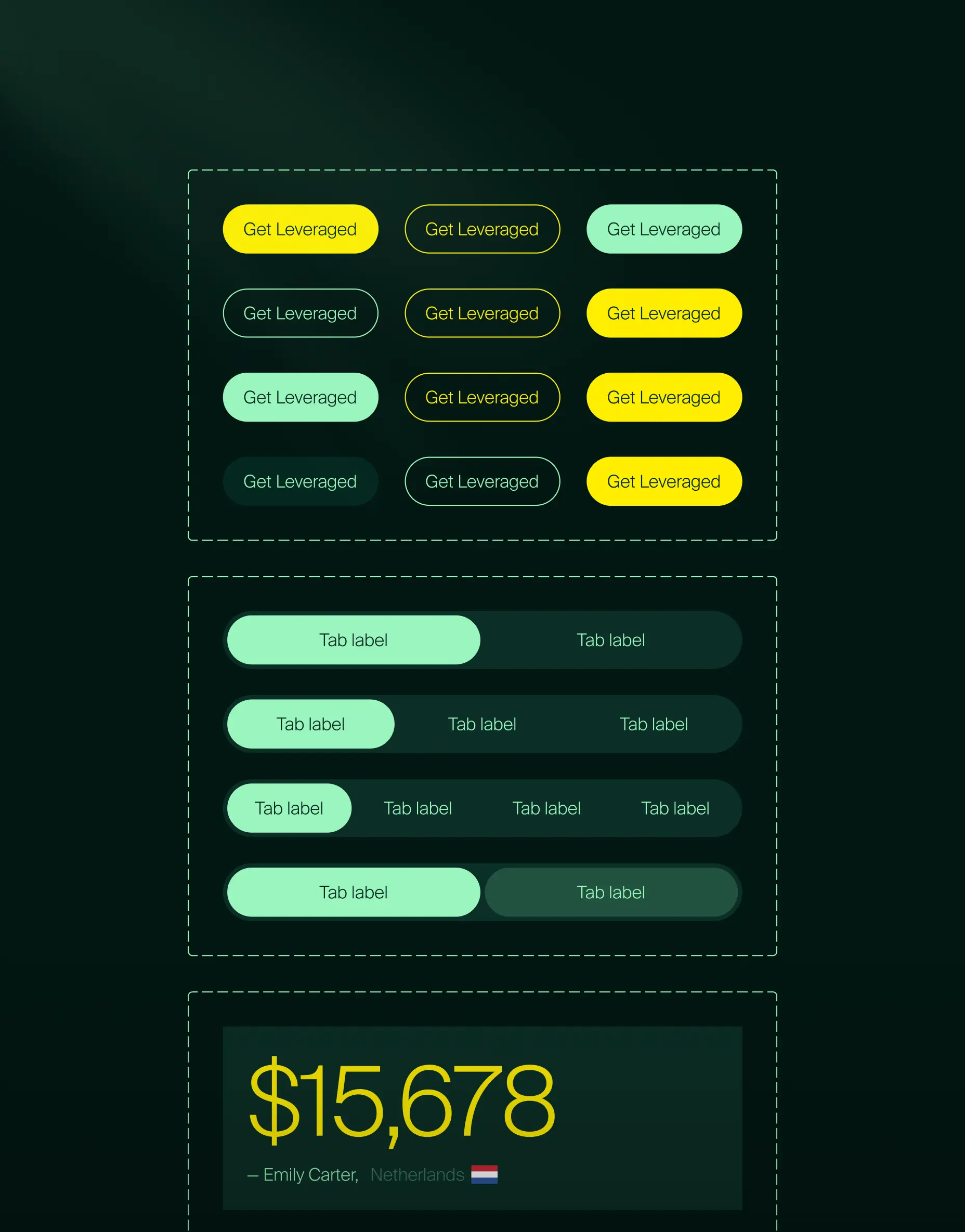 Fintech mobile app brand message screen
