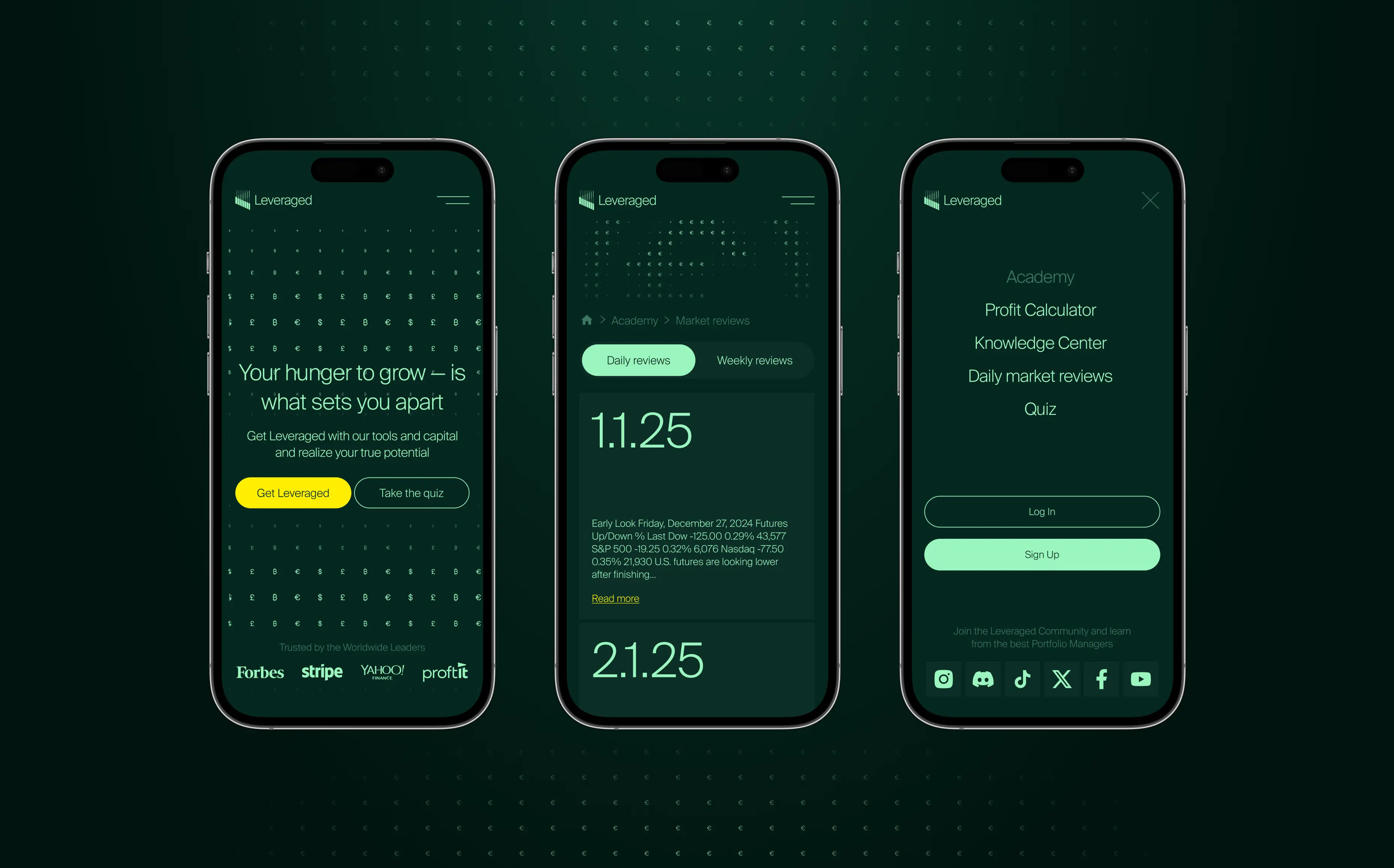 Fintech mobile app UI screens