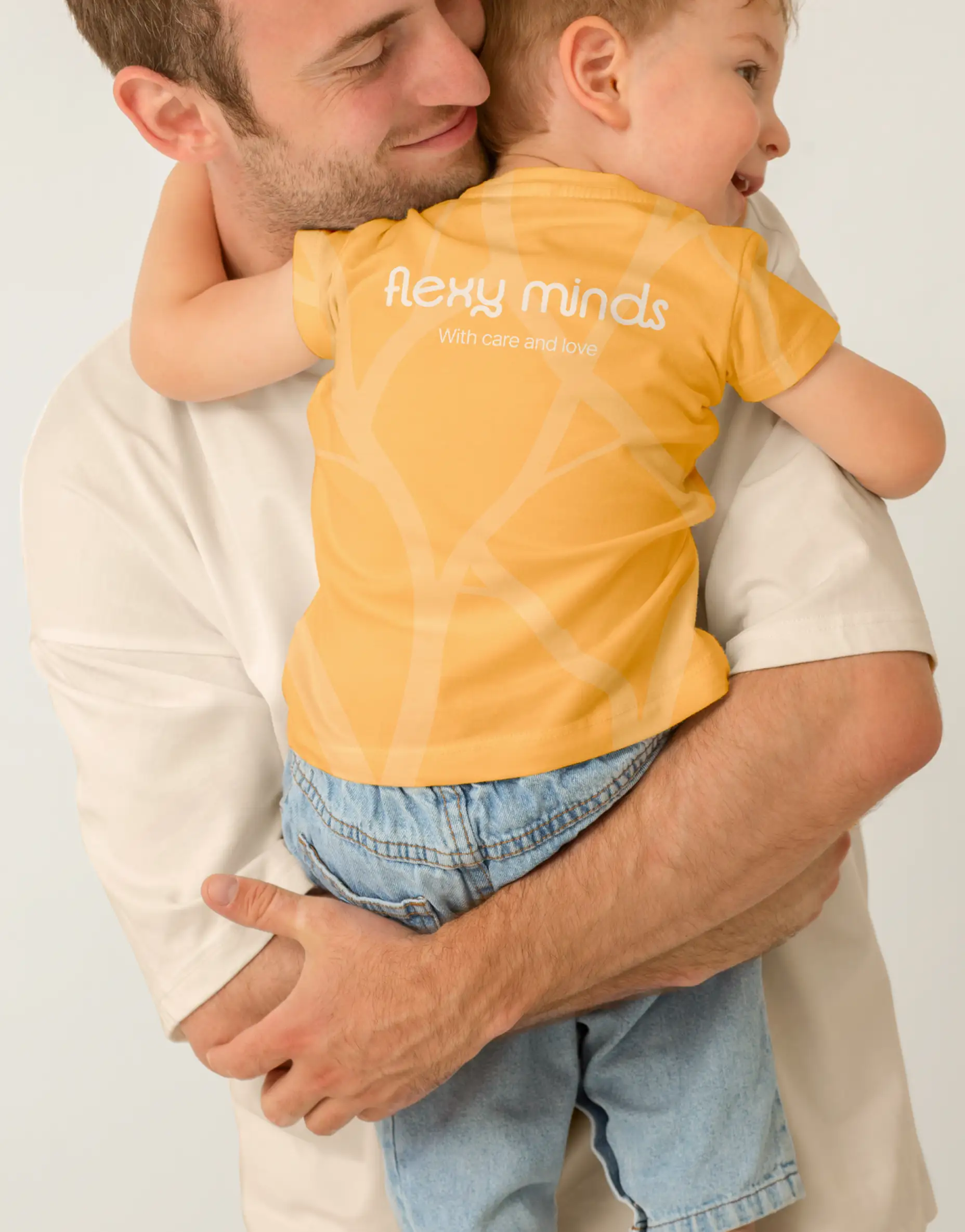 Child wearing Flexy Minds branded t shirt