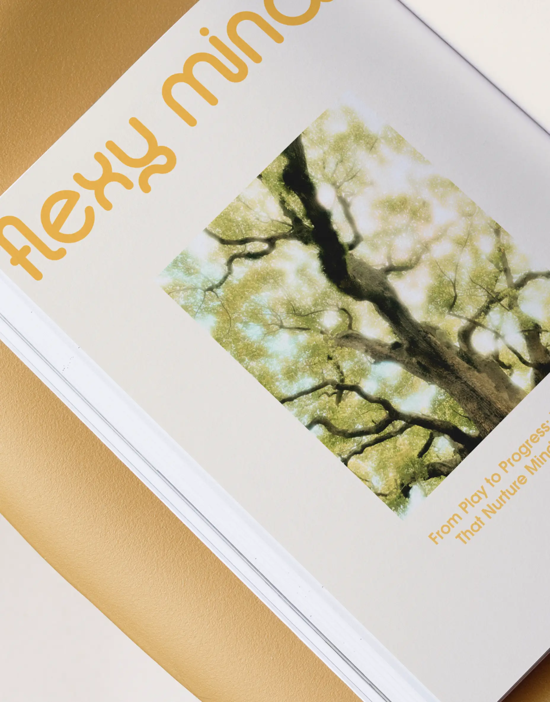 Flexy Minds brand book with nature imagery