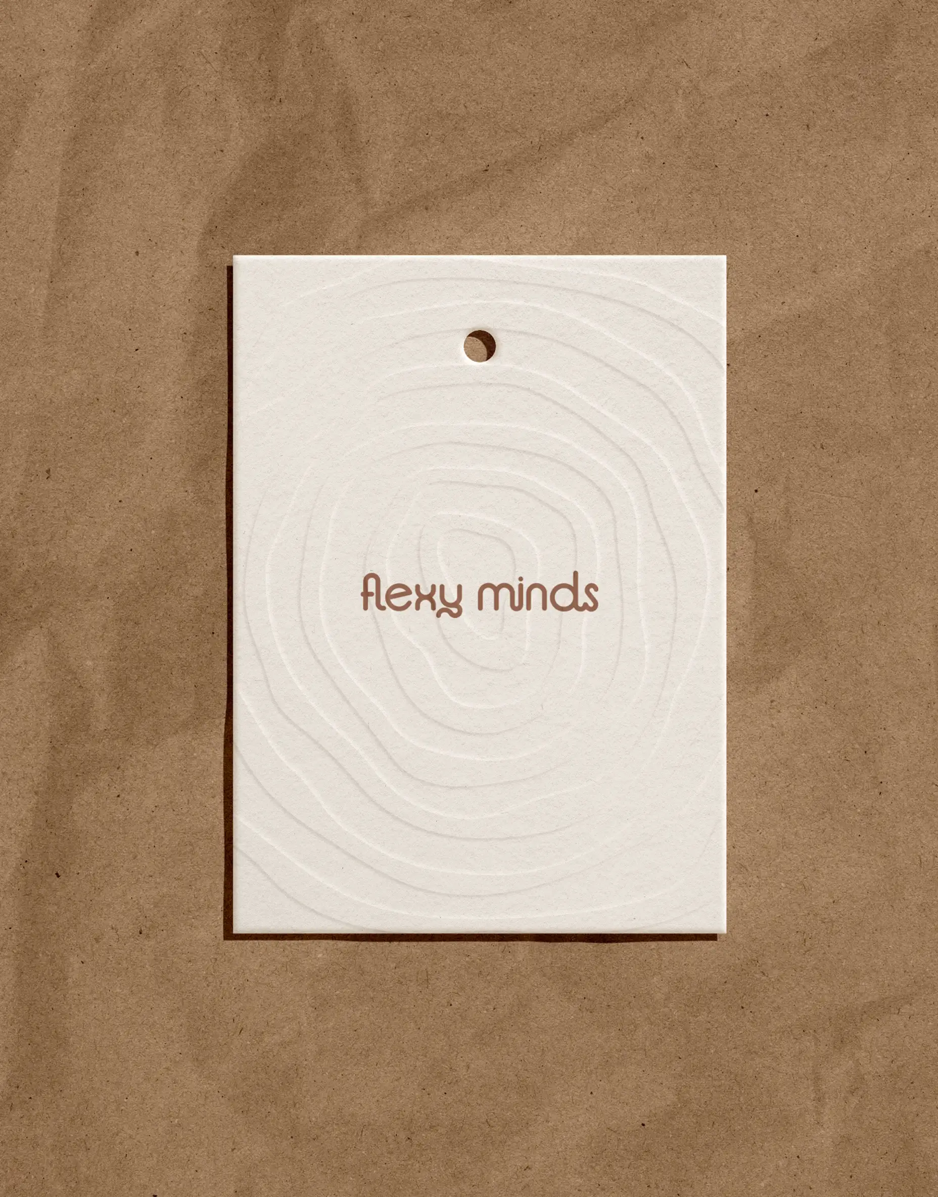 Flexy Minds product tag with logo