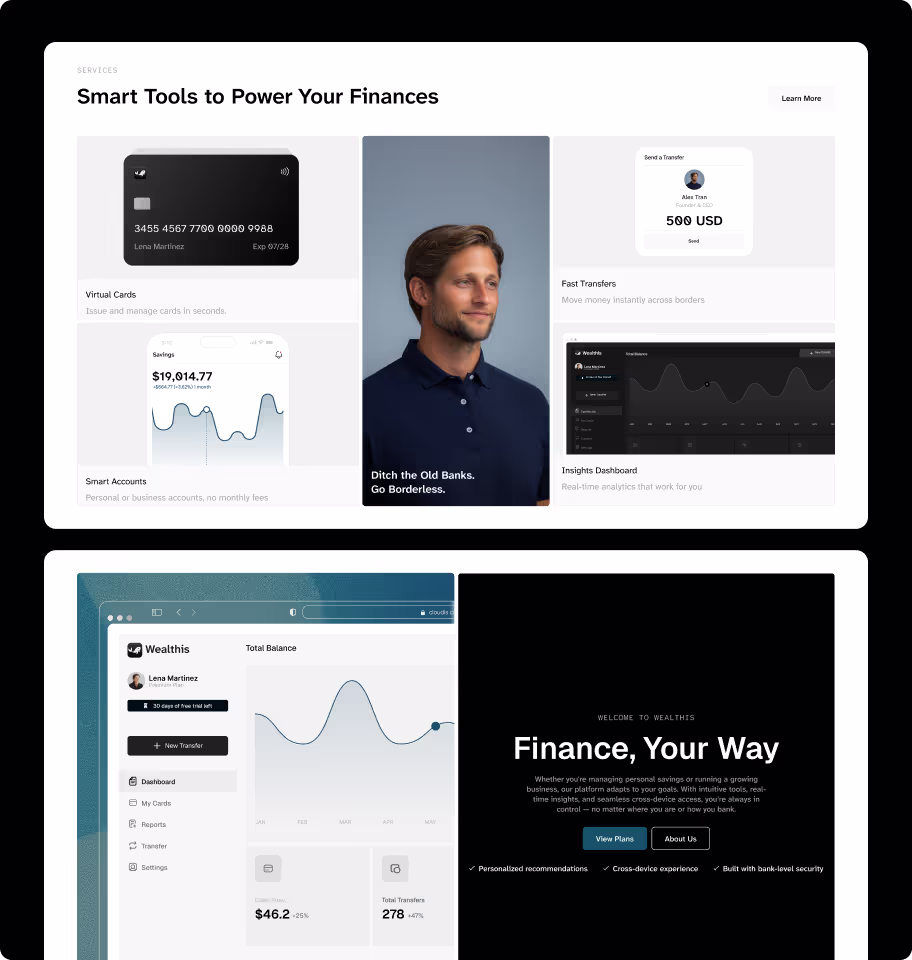 Fintech template overview feature2