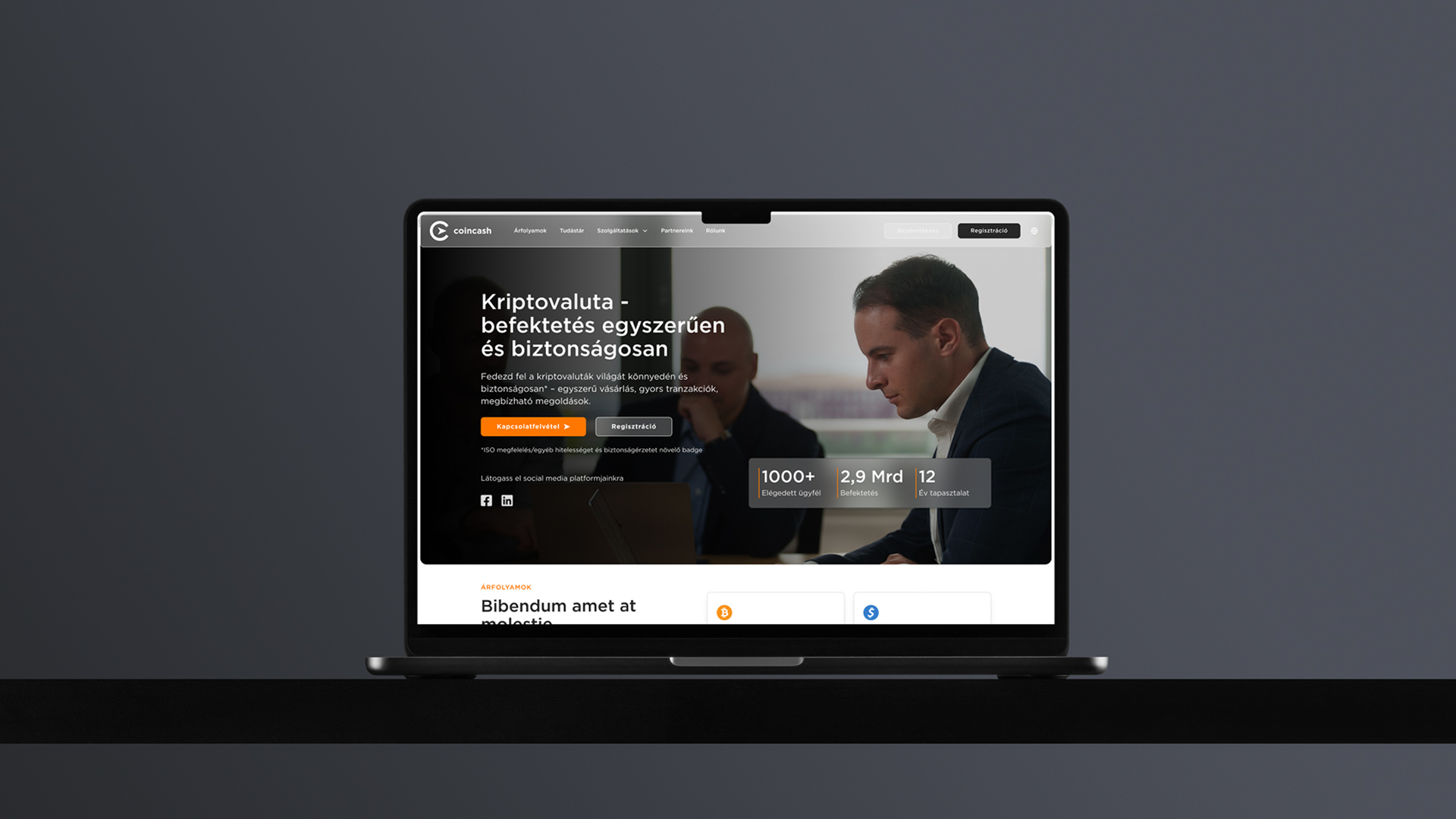 Coincash Ux-Ui design - desktop view