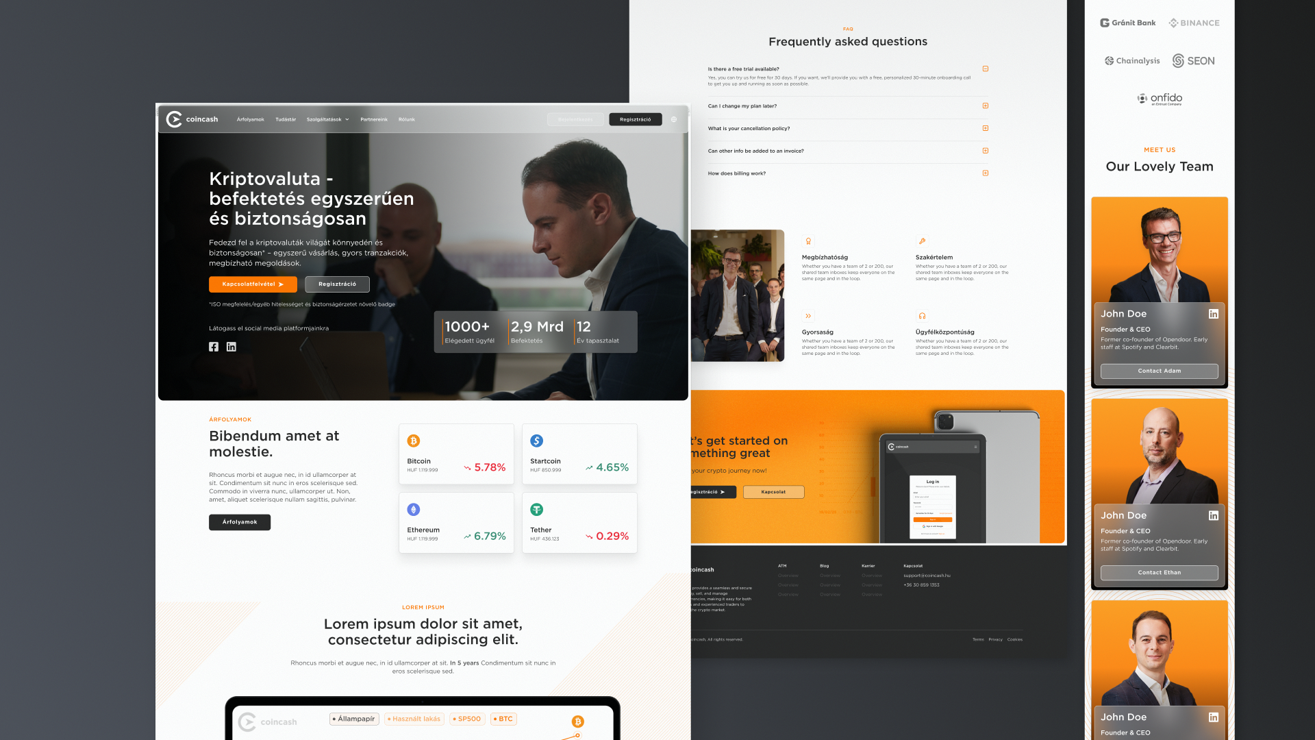 Coincash Ux-Ui design - desktop and mobile view