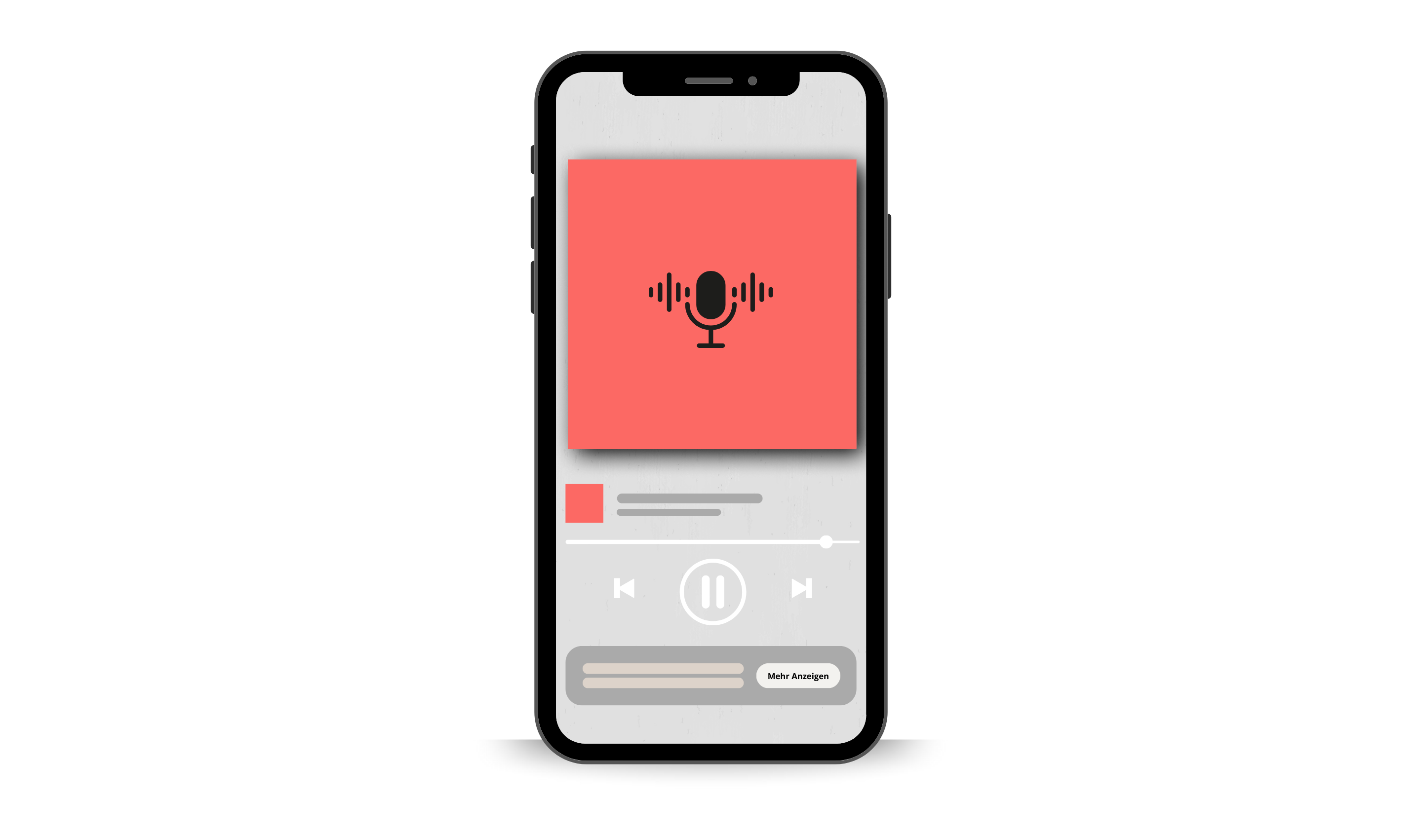Mockup auf Handy zeigt die Verwendung von Spotify Audio Ads. Werbeflächen auf Spotify.