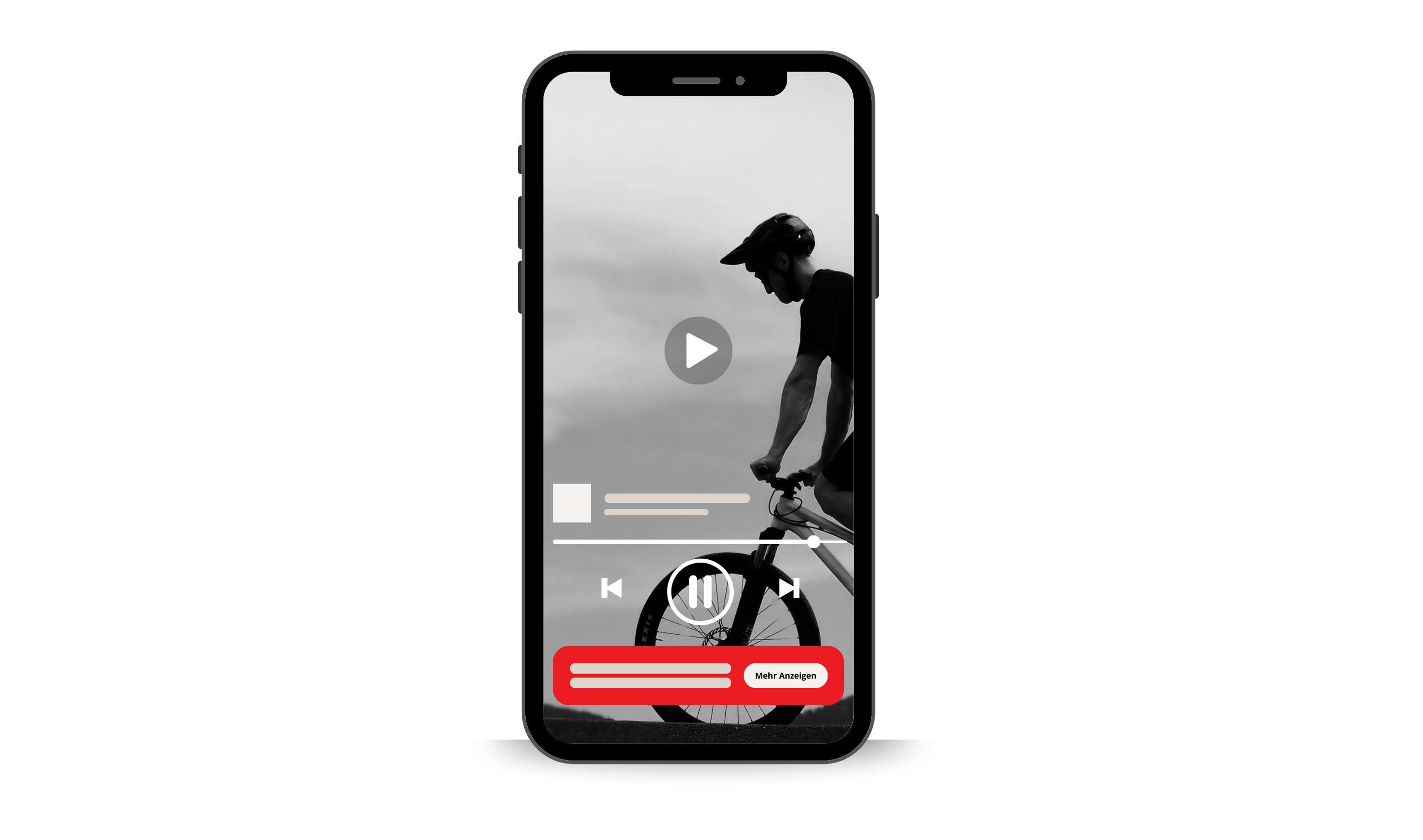 Mockup auf Handy zeigt die Verwendung von Spotify Video-Bannern. Werbeflächen auf Spotify.