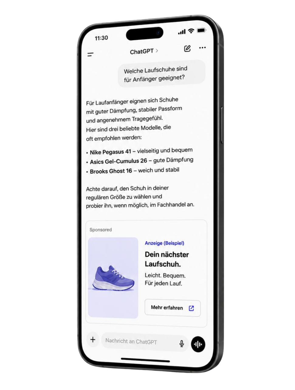 ChatGPT Ads &ndash; Beispiel-Anzeige