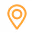 Orange location pin icon with an upward arrow inside it.