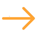Orange right-pointing arrow icon with subtle shadow.