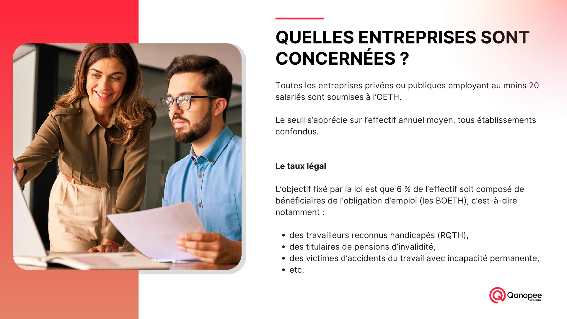 description des entreprise concernées par l'OETH et la DOETH
