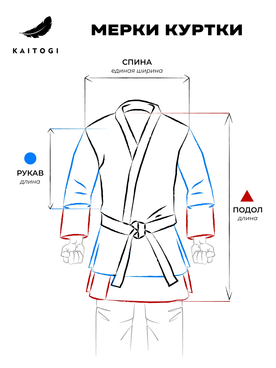 Схема снятия мерок с куртки для карате: как правильно измерить длину рукава и ширину спины (инструкция Kaitogi)