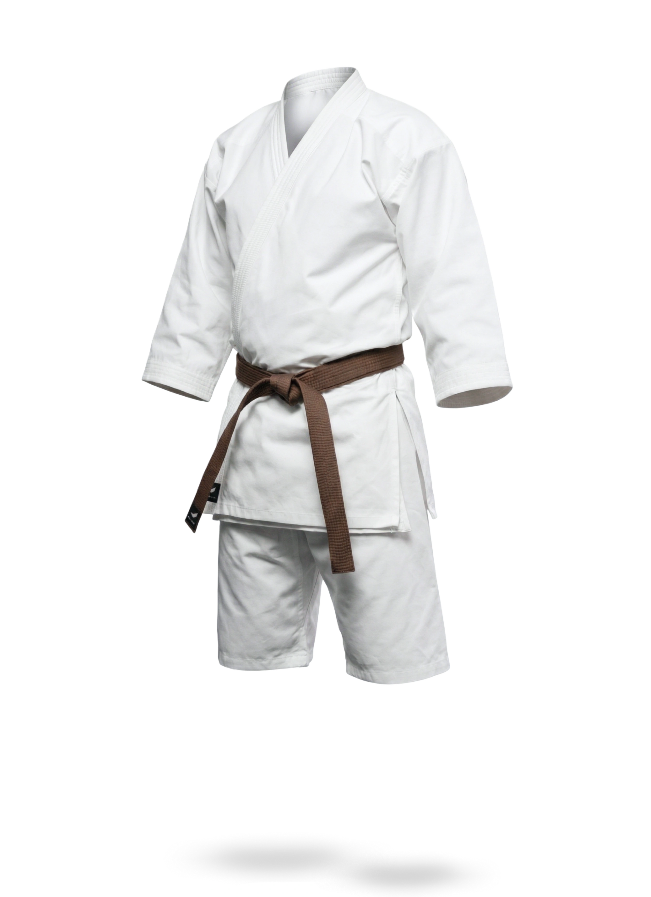 Белое кимоно KAITOGI K1M5: длинный рукав, удлиненная куртка, штаны по колено. 3D визуализация