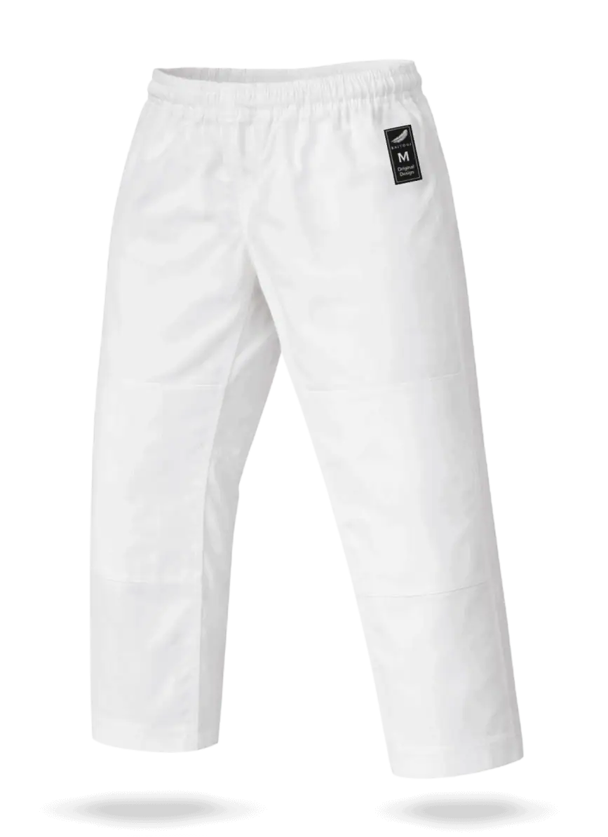 Тренировочные белые штаны для борьбы KAITOGI с эластичным поясом на резинке