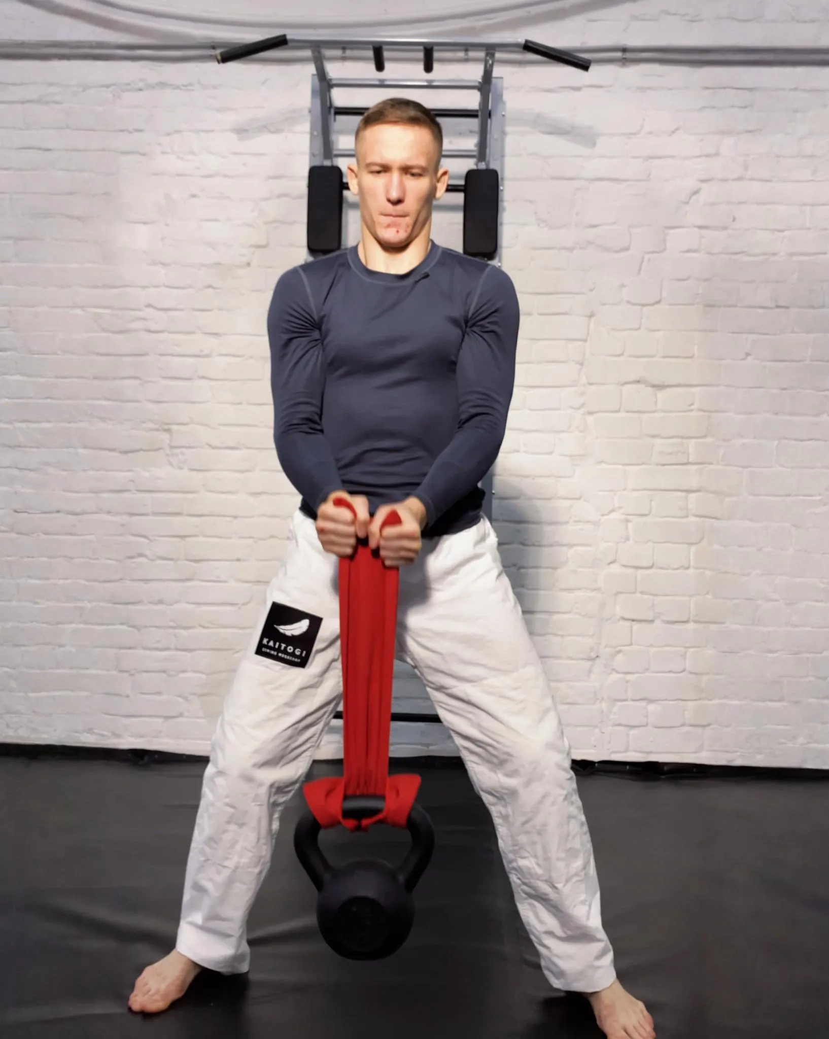 Красный тканевый рукоход кайтоги для тренировок с гирей, укрепление пальцев и жесткого борцовского хвата