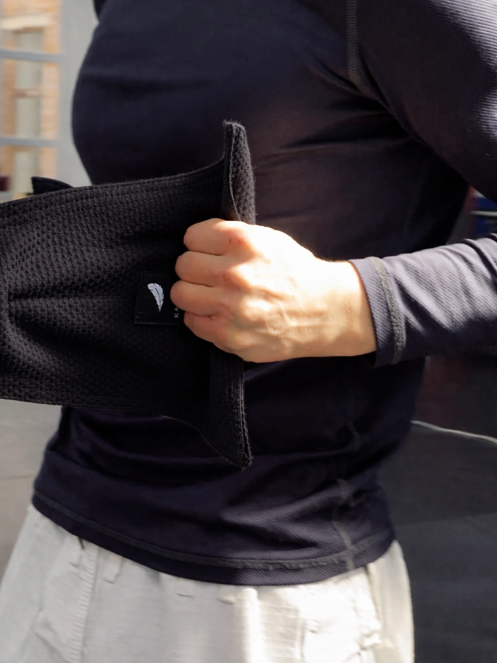 Детальное фото захвата за черный плетеный хлопок тренажера Учикоми