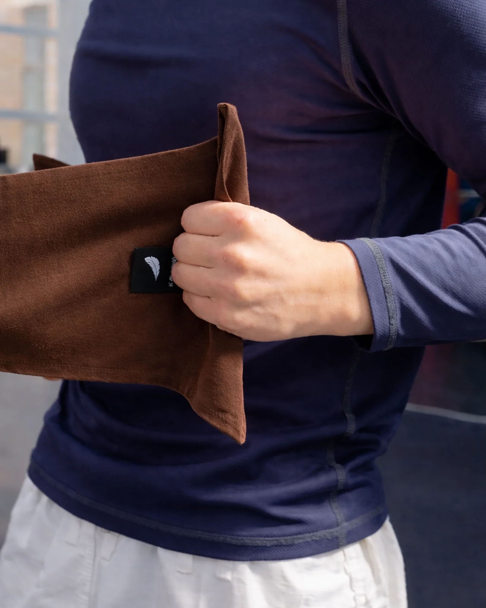 Плотный детский захват за коричневую хлопковую ткань тренажера