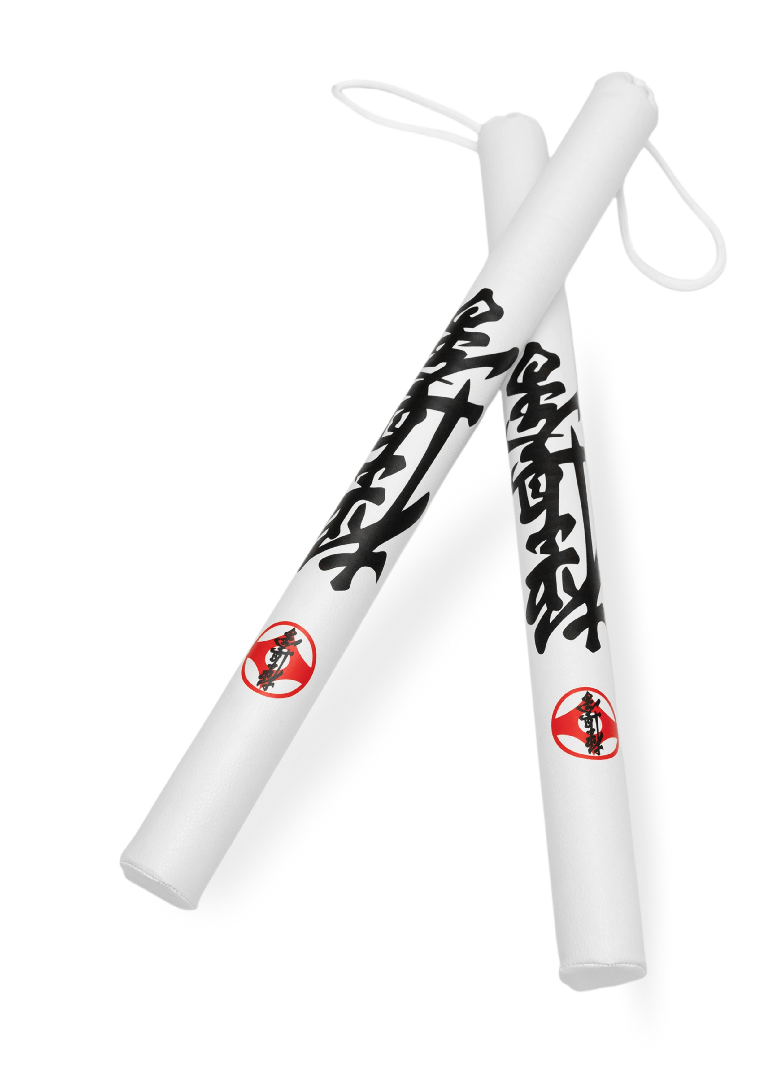 Белые тренерские палочки KAITOGI с логотипом федерации Киокусинкай ИКО для отработки защиты и реакции