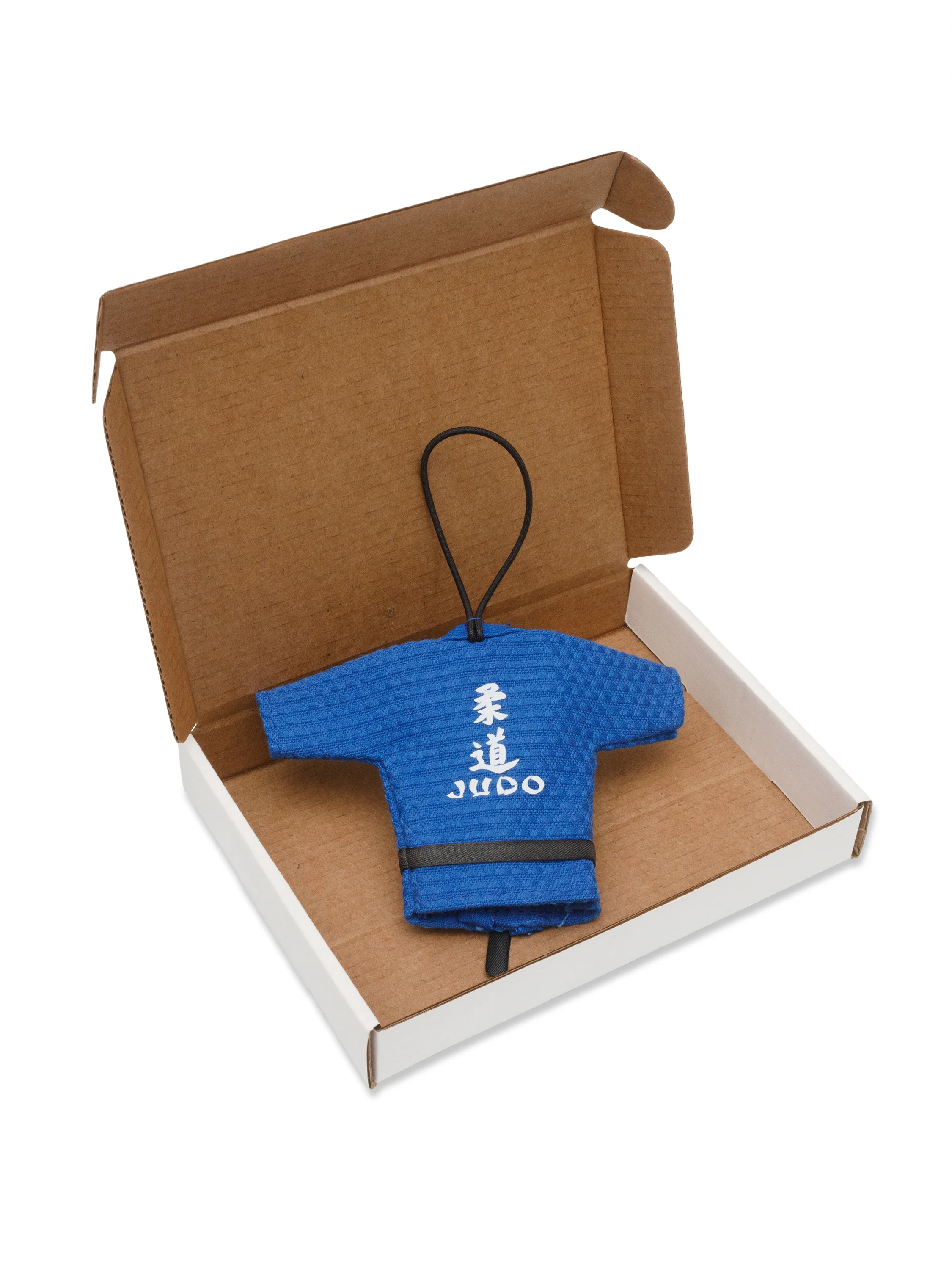 Синяя мини-курточка дзюдо «Минимализм» в фирменной подарочной коробке KAITOGI — статусное «лекарство от боли» при поиске подарка тренеру