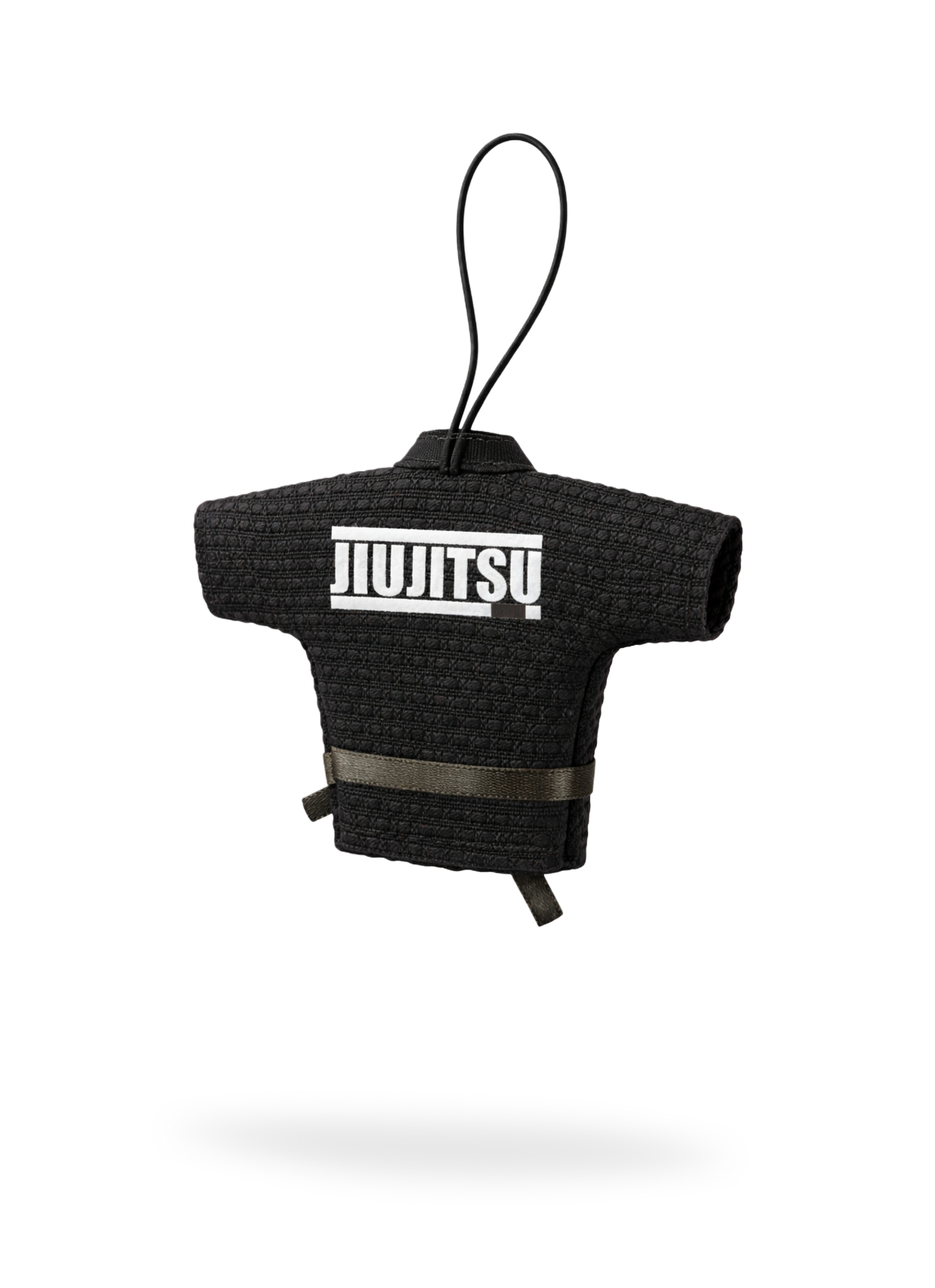 Черная сувенирная подвеска в авто JIUJITSU с классическим белым логотипом — «кусочек памяти о прошлом»