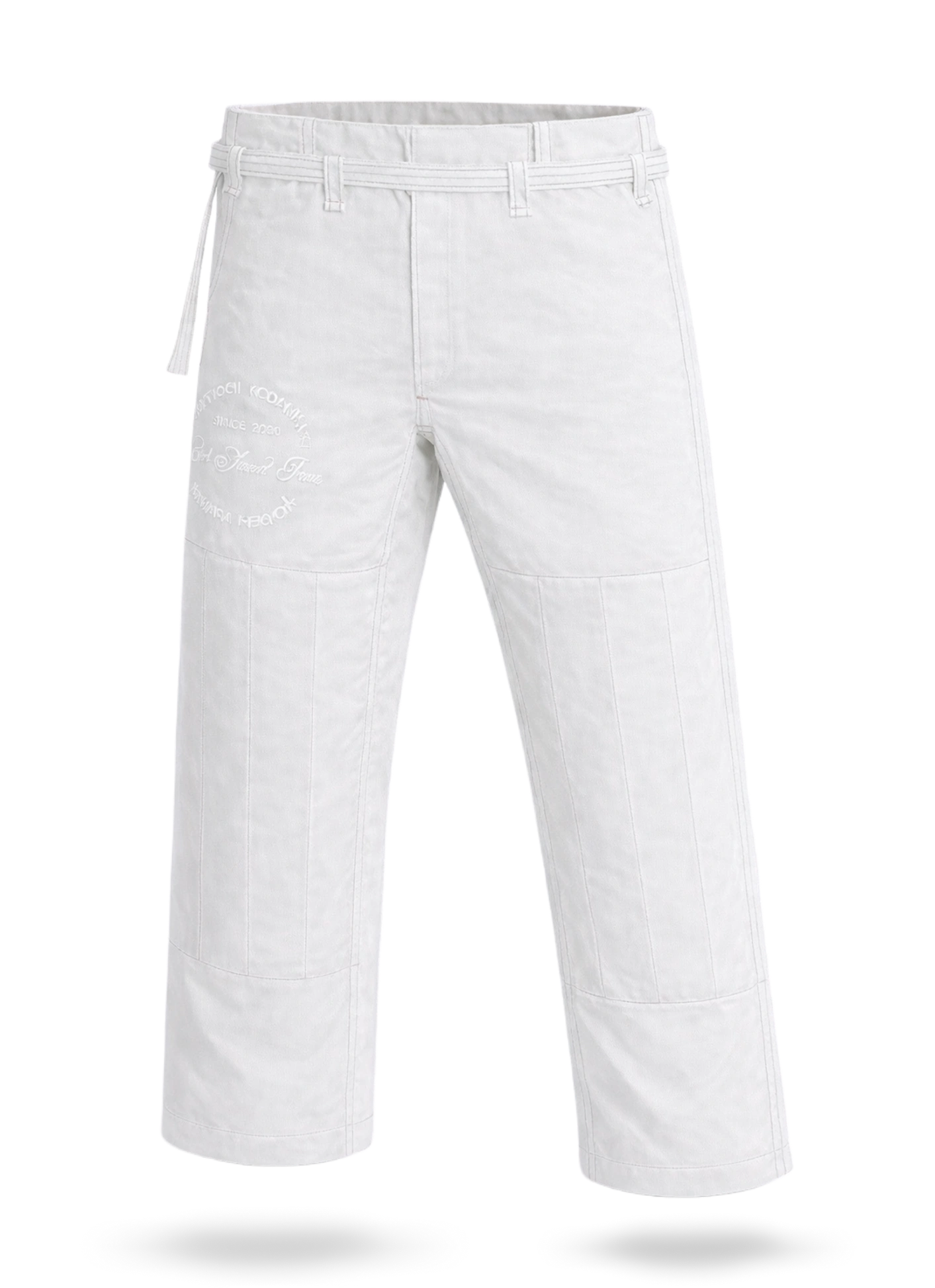 Классические белые штаны для БЖЖ (джиу-джитсу), усиленные колени и качественные швы от производителя