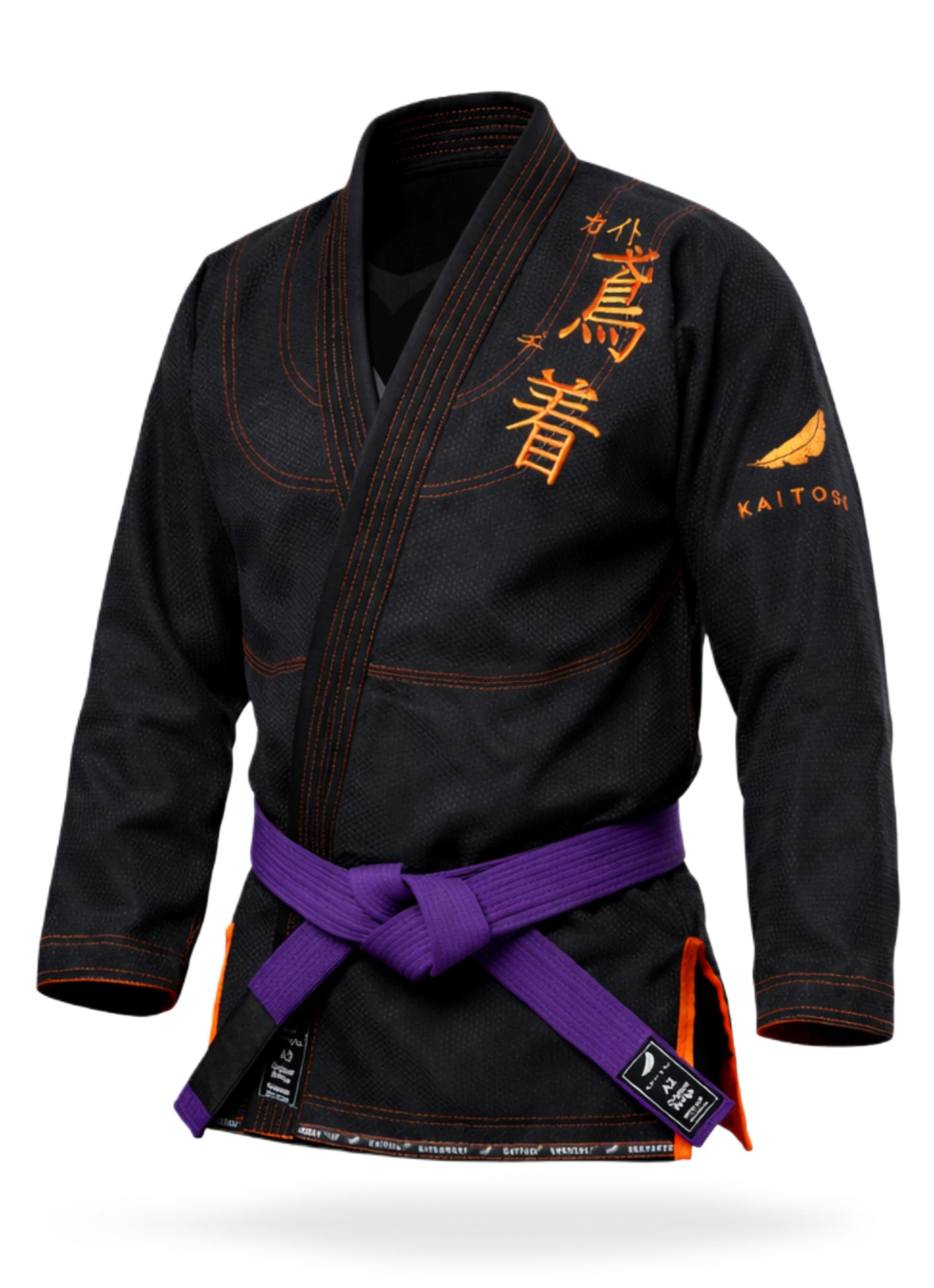 Контрастная черно-оранжевая куртка для борьбы, высокая динамическая прочность