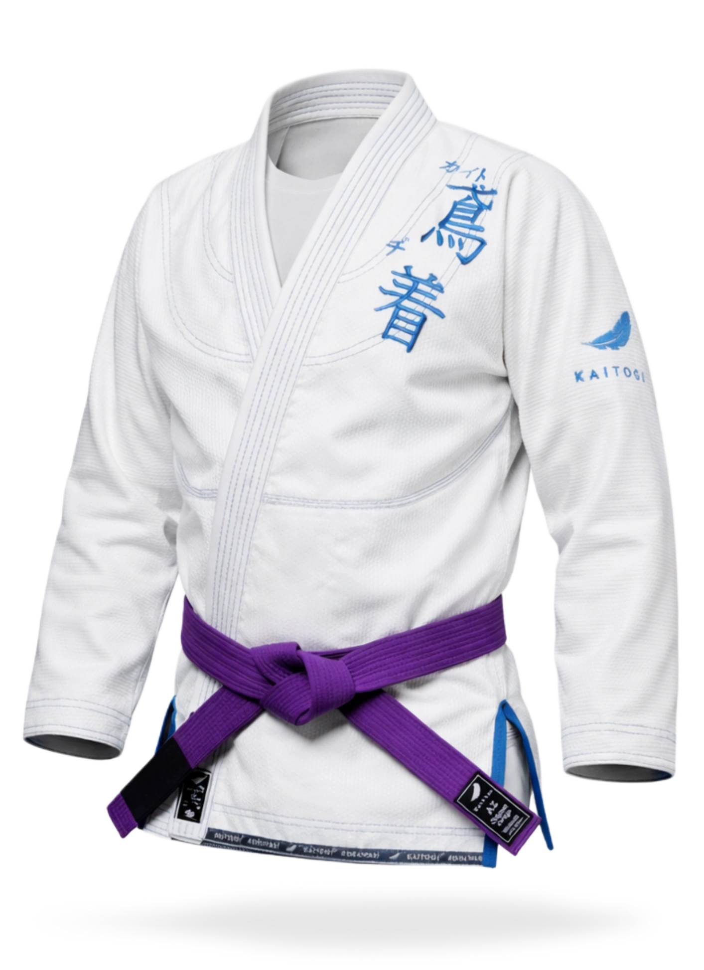 Классическая белая куртка БЖЖ с синим дизайном, гигроскопичный хлопок