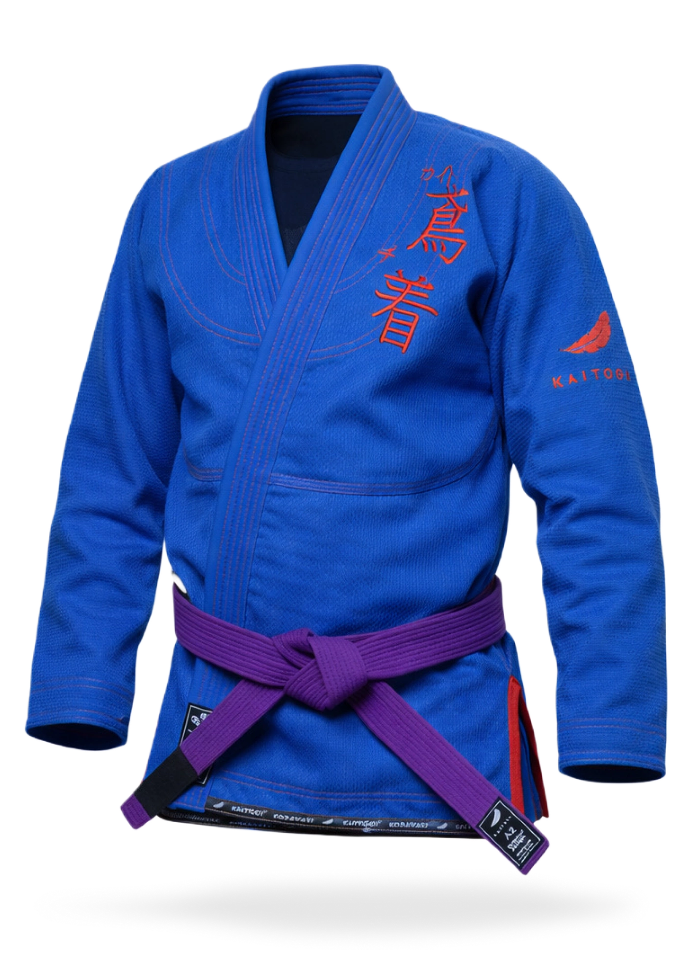 Синяя куртка БЖЖ с красным дизайном, интенсивный боевой настрой