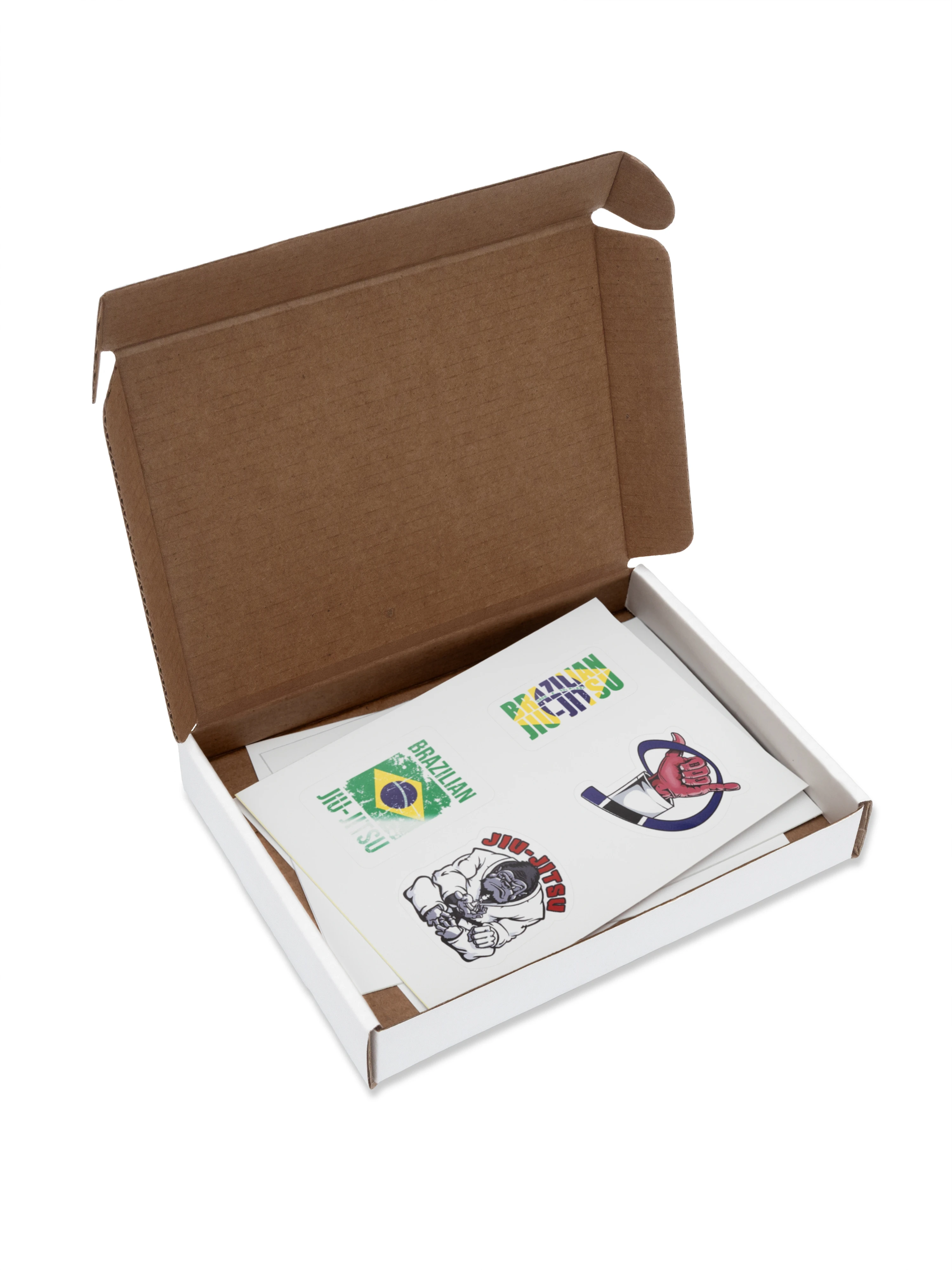 Набор из 16 наклеек BJJ KAITOGI в подарочной коробке — готовое решение для презента джитсеру, подчёркивающее статус и привязанность к спорту