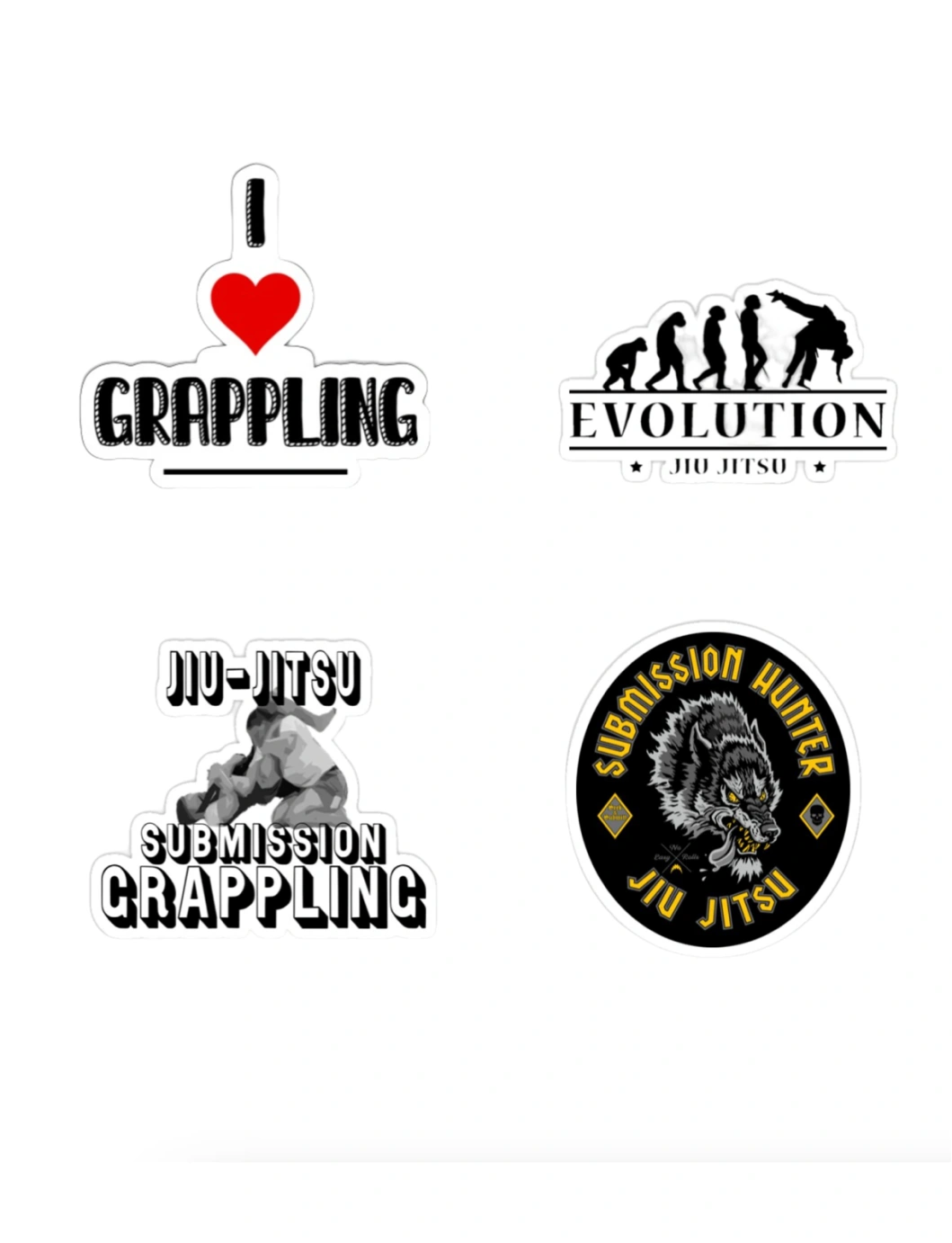 Стикеры Grappling KAITOGI: принты submission grappling и дизайн «эволюция джиу-джитсу»