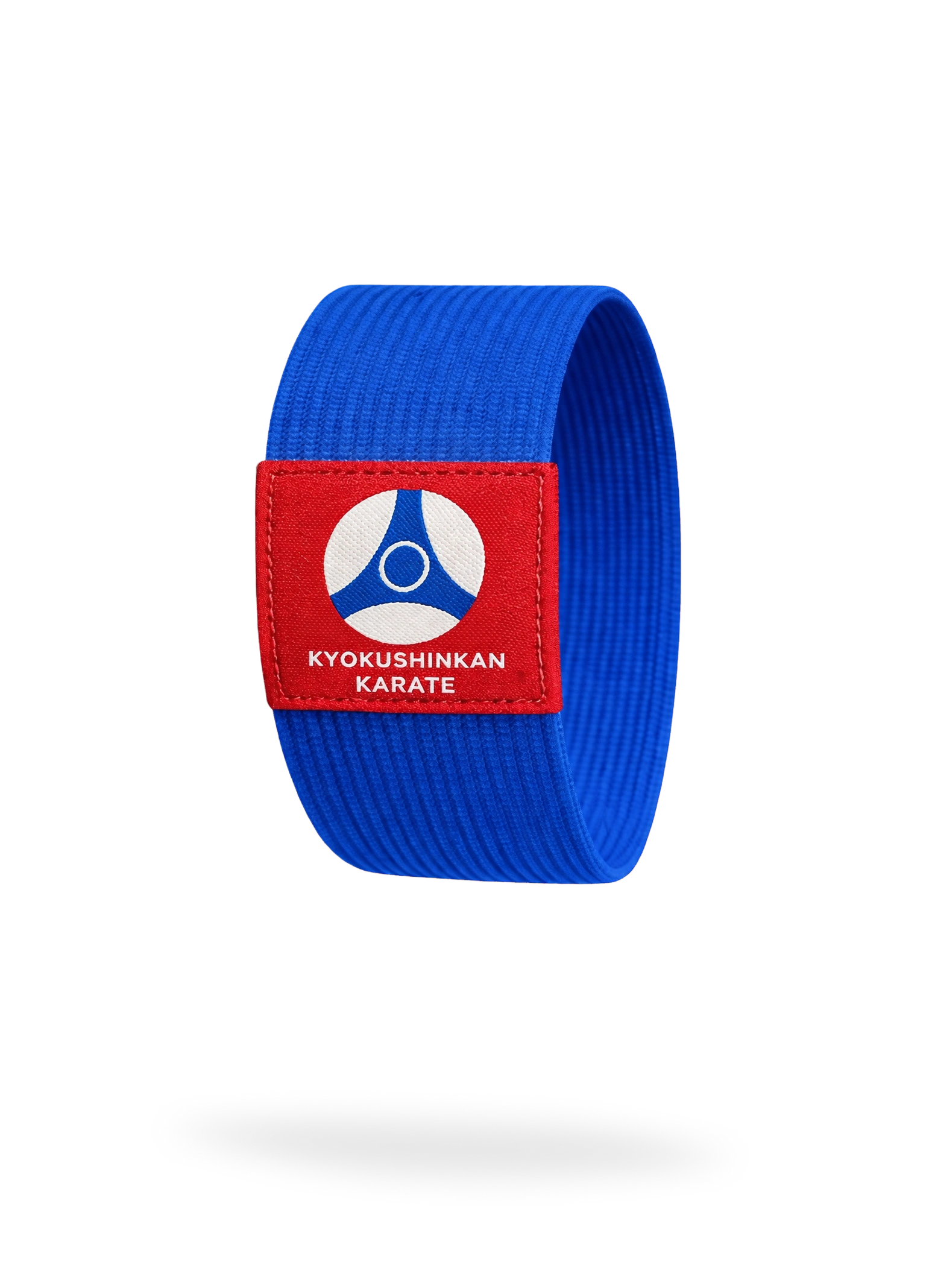 Синий одинарный фиксатор для пояса карате Кёкусин-кан