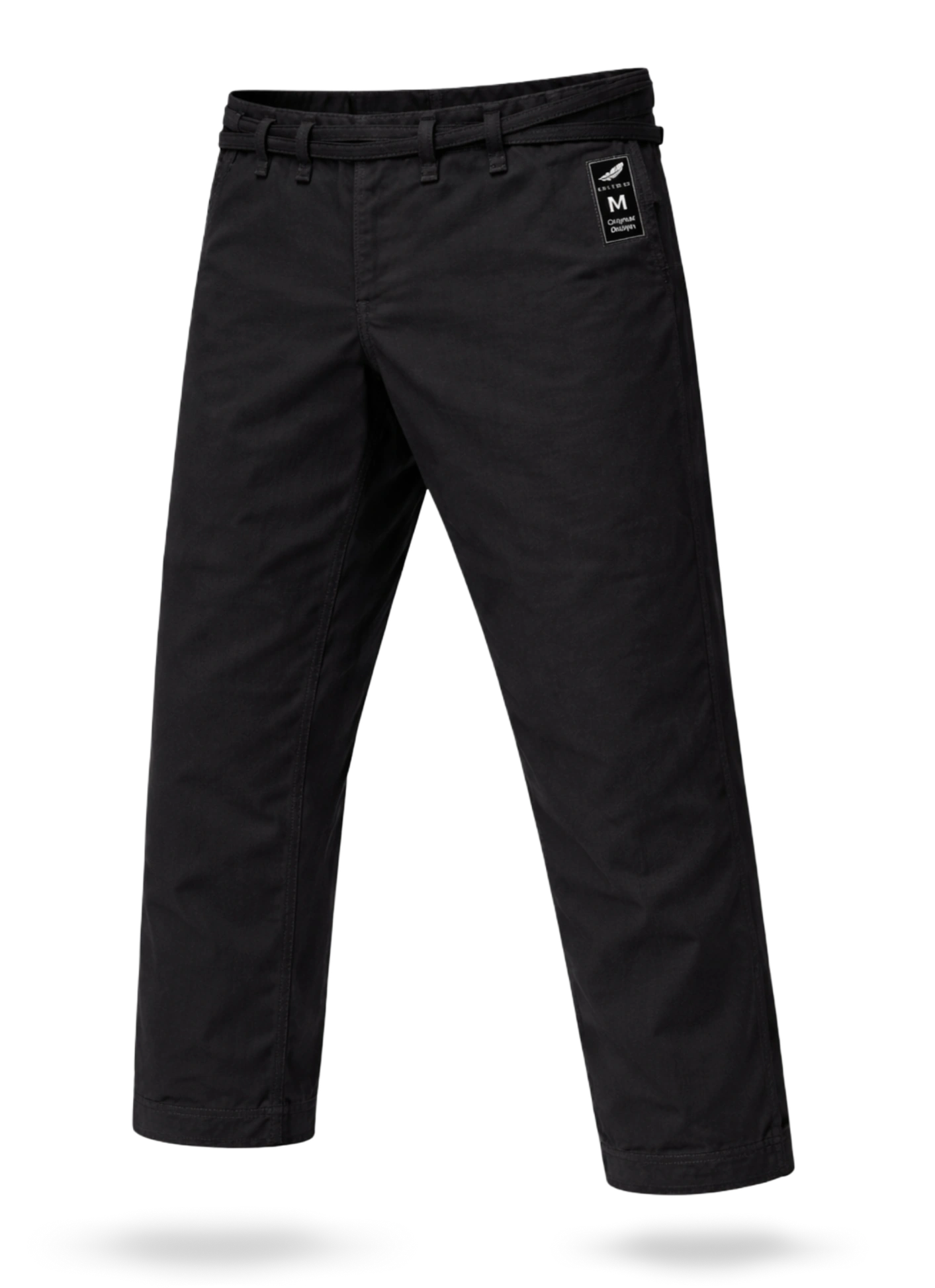 Черные штаны для карате и кудо KAITOGI М1 на завязках, усиленные армированной нитью