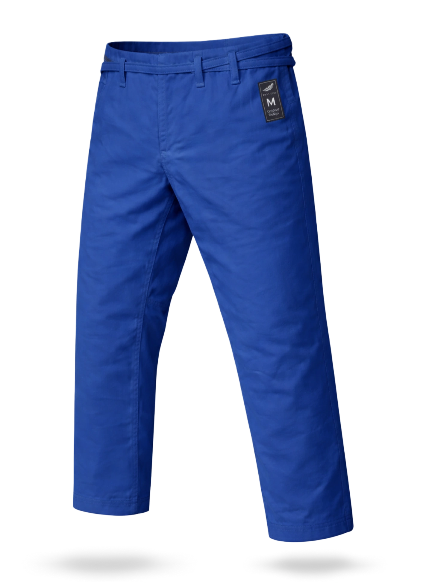 Синие штаны для карате KAITOGI М1 на завязках: износостойкая ткань и усиленные нижние манжеты