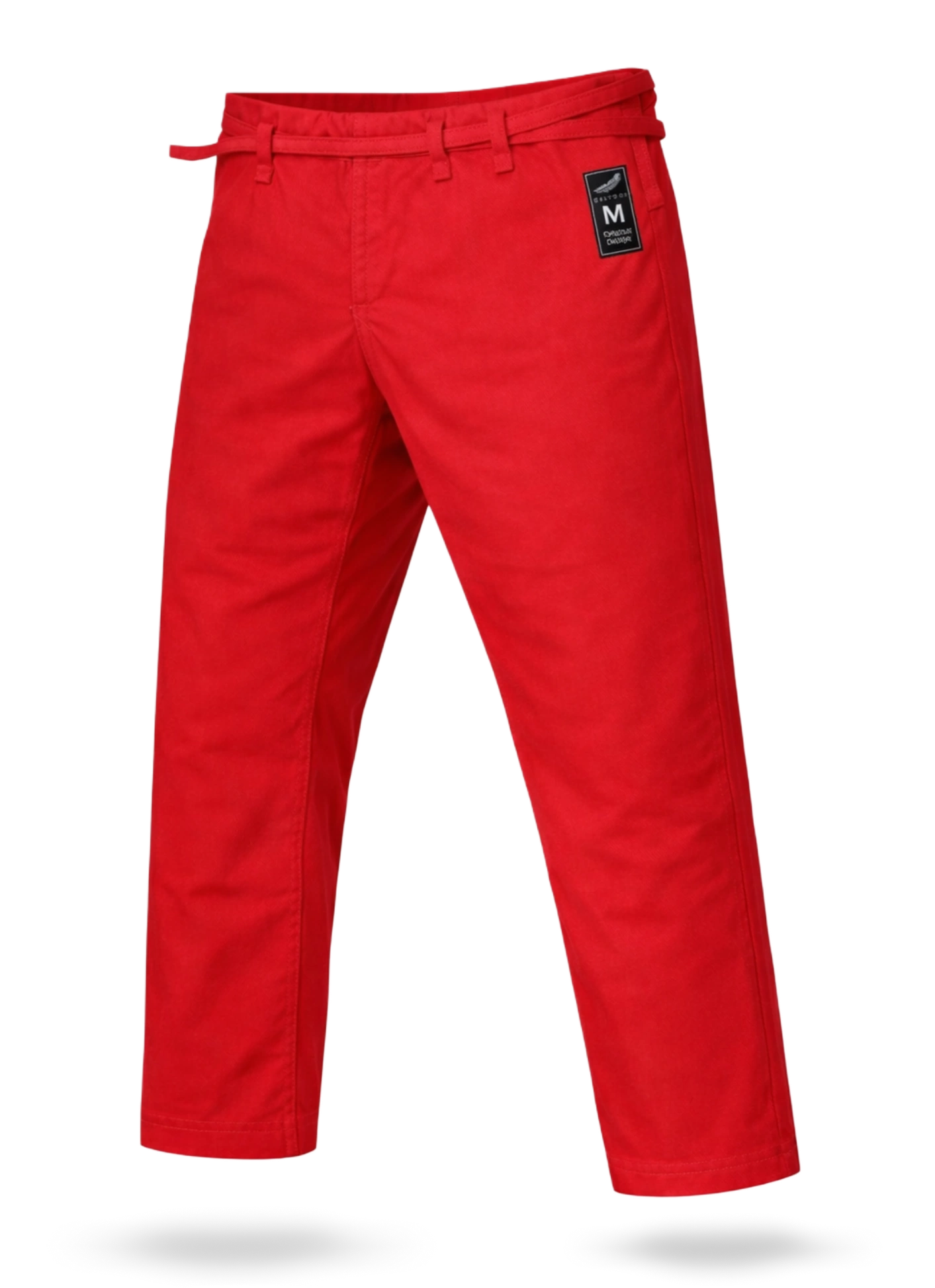 Красные штаны для единоборств KAITOGI М1 на завязках: яркий дизайн и профессиональный крой в пол