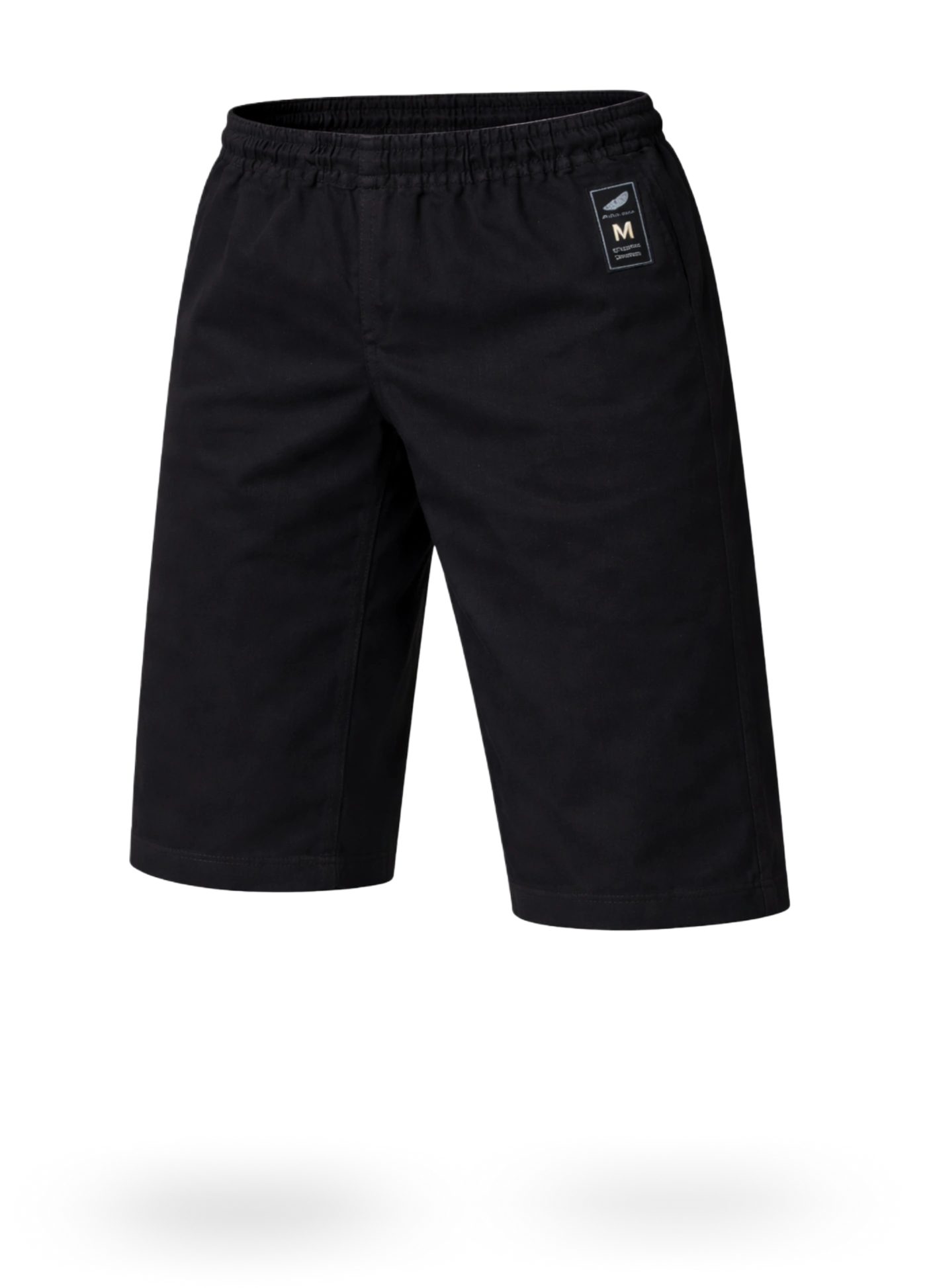 Черные штаны-бриджи для карате KAITOGI М4 на резинке: профессиональная экипировка длиной ниже колена